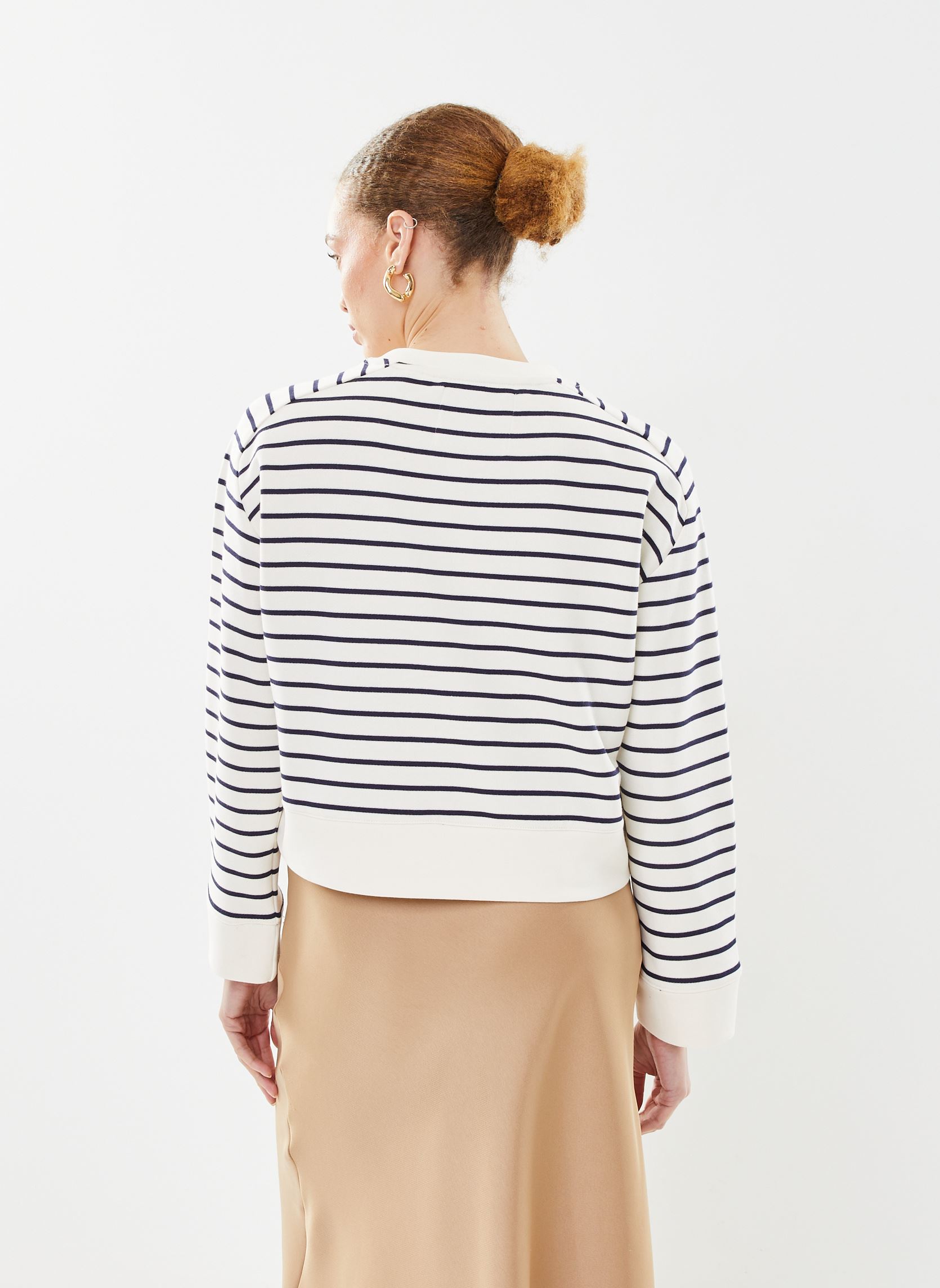 Sweatshirts Striped Monogram C-Neck Sweat femme blanc GANT Sweatshirts Striped Monogram C-Neck Sweat femme blanc CREME