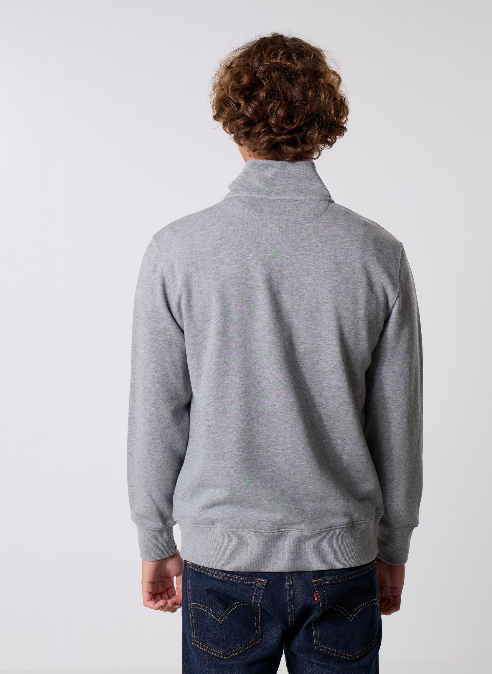 Sweats zippés Reg Shield Half Zip Sweat homme gris GANT Sweats zippés Reg Shield Half Zip Sweat homme gris GREY MELANGE