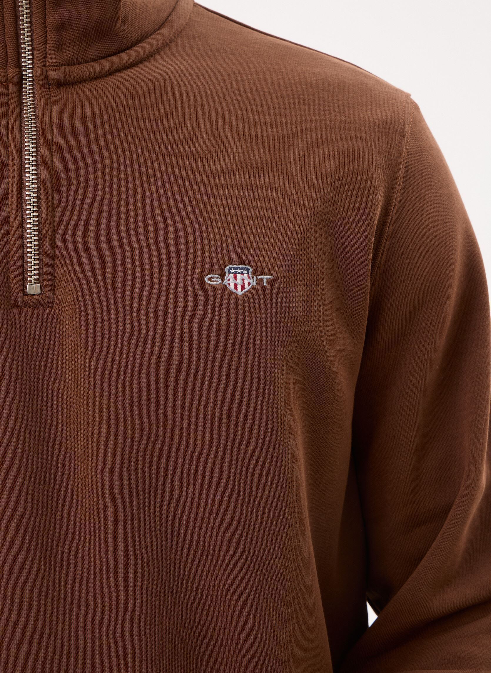 Sweaters met rits Reg Shield Half Zip Sweat heren bruin GANT Sweaters met rits Reg Shield Half Zip Sweat heren bruin MAHOGANY BROWN