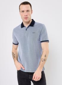 Polos manches courtes 4-Col Oxford Ss Pique homme bleu