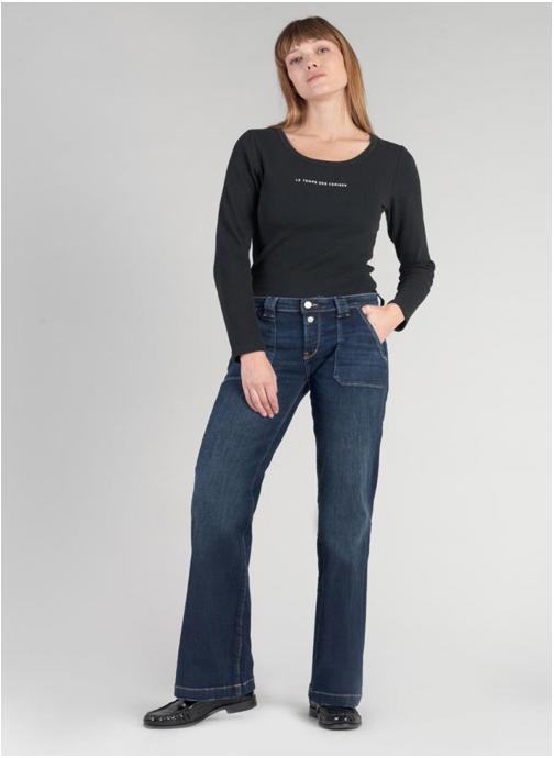 Le temps des cerises Jeans droit Jeans flare Blue femme bleu