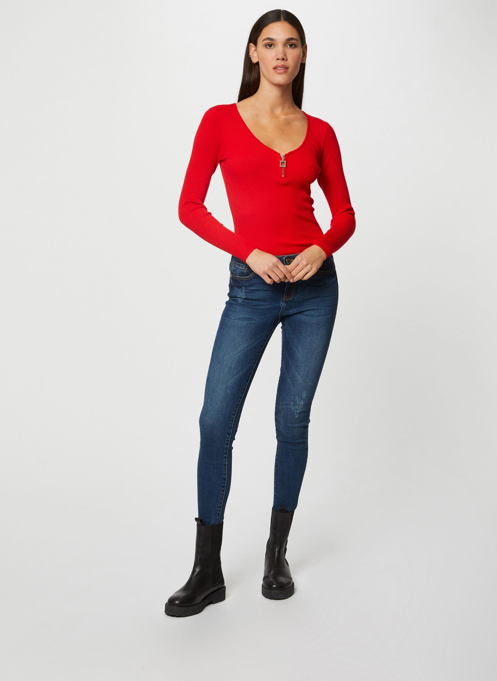 Pullover 212-Mbanzi damen rot Morgan Pullover 212-Mbanzi damen rot ROUGE VIF