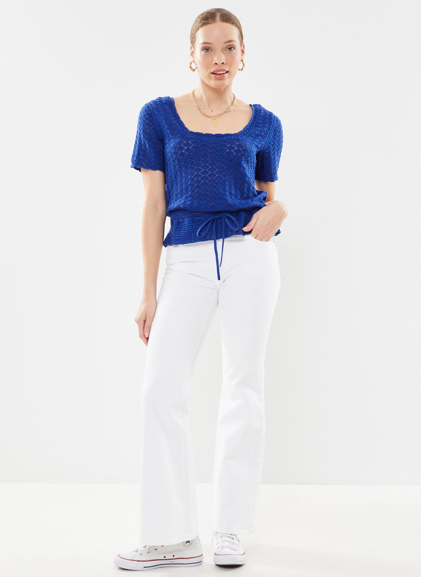 Kurzarm-Blusen Mayla damen blau La Petite Etoile Kurzarm-Blusen Mayla damen blau Bleu