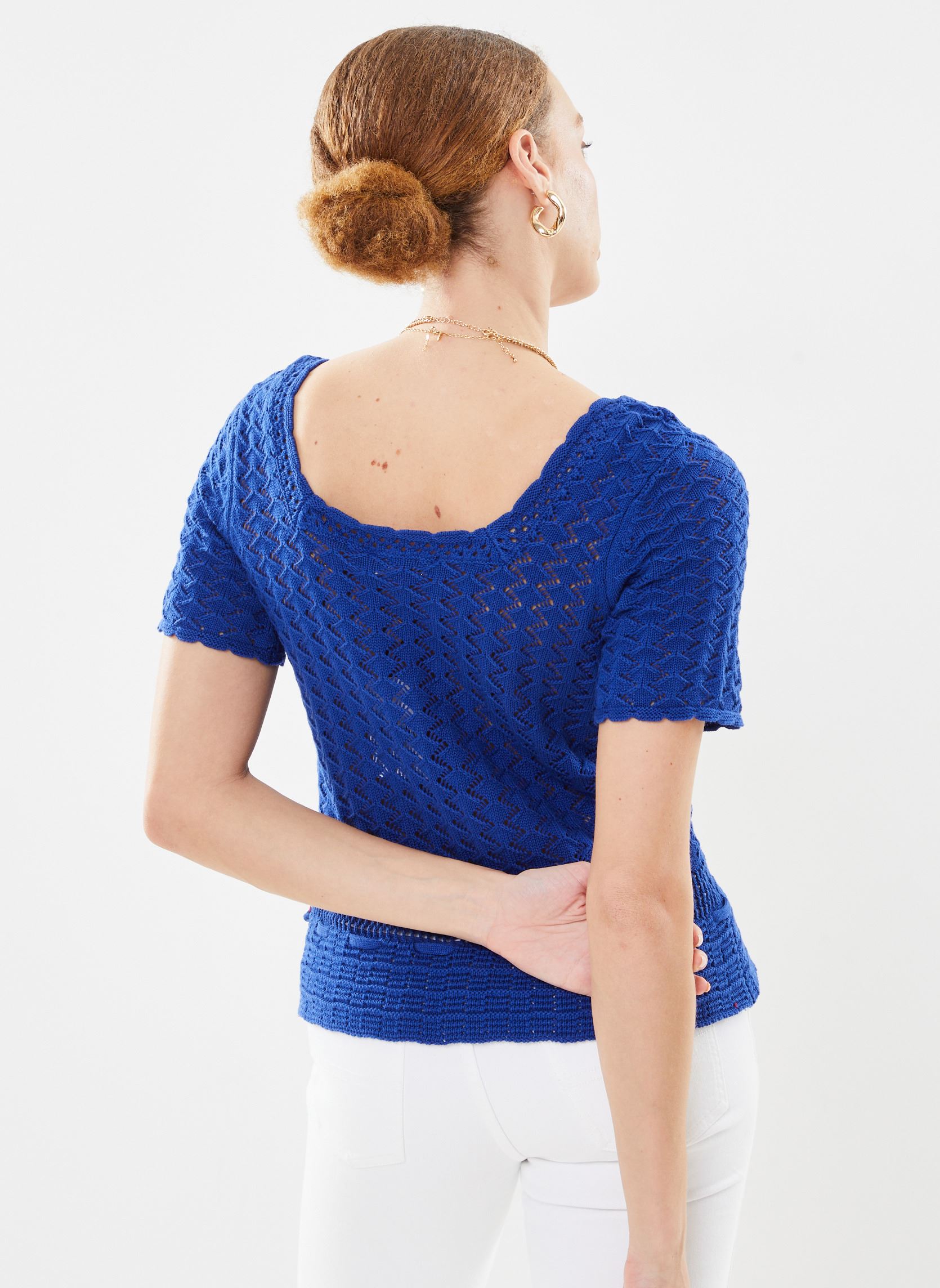 Kurzarm-Blusen Mayla damen blau La Petite Etoile Kurzarm-Blusen Mayla damen blau Bleu