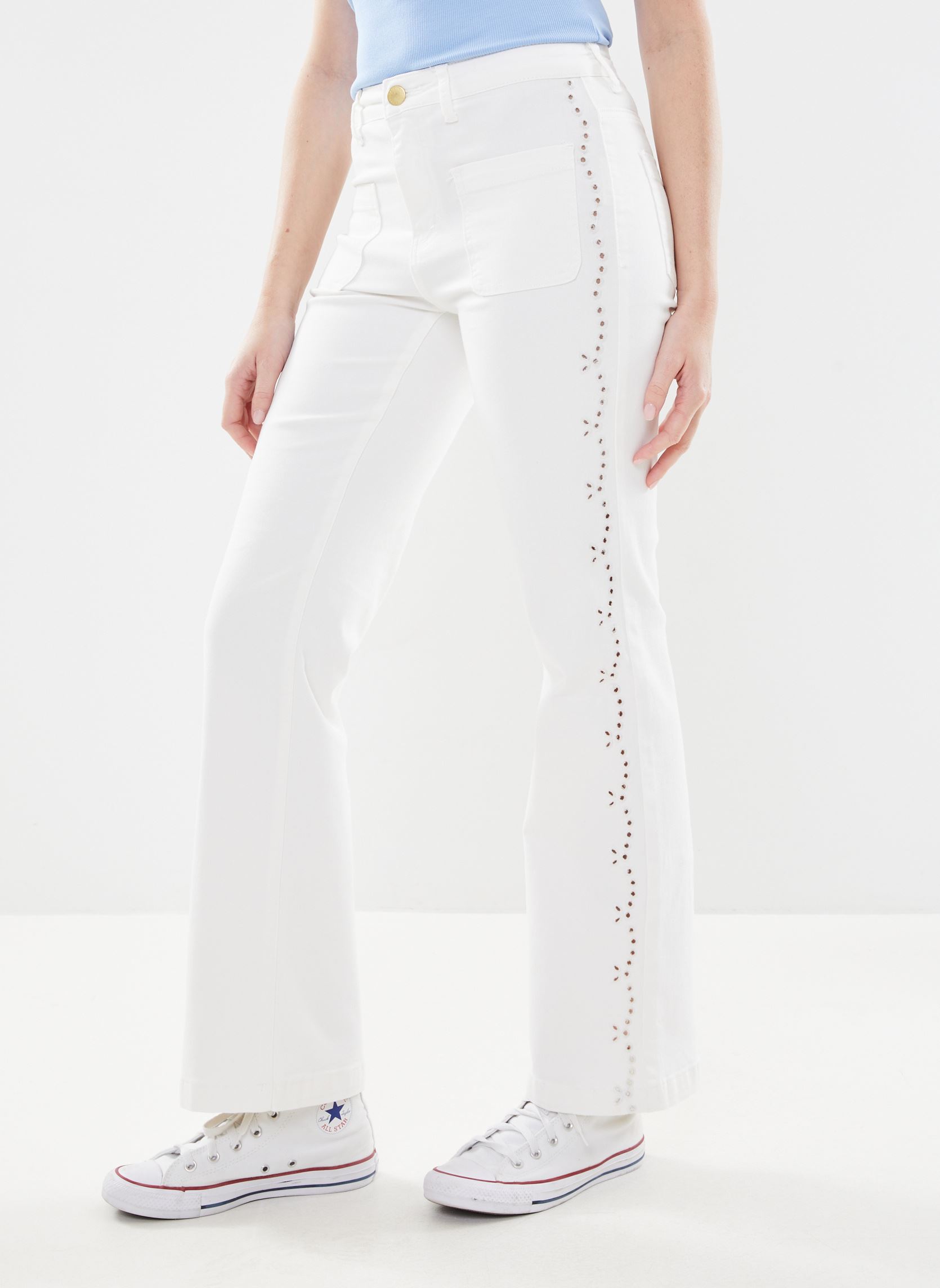 Flared jeans Poema dames wit La Petite Etoile Flared jeans Poema dames wit Blanc