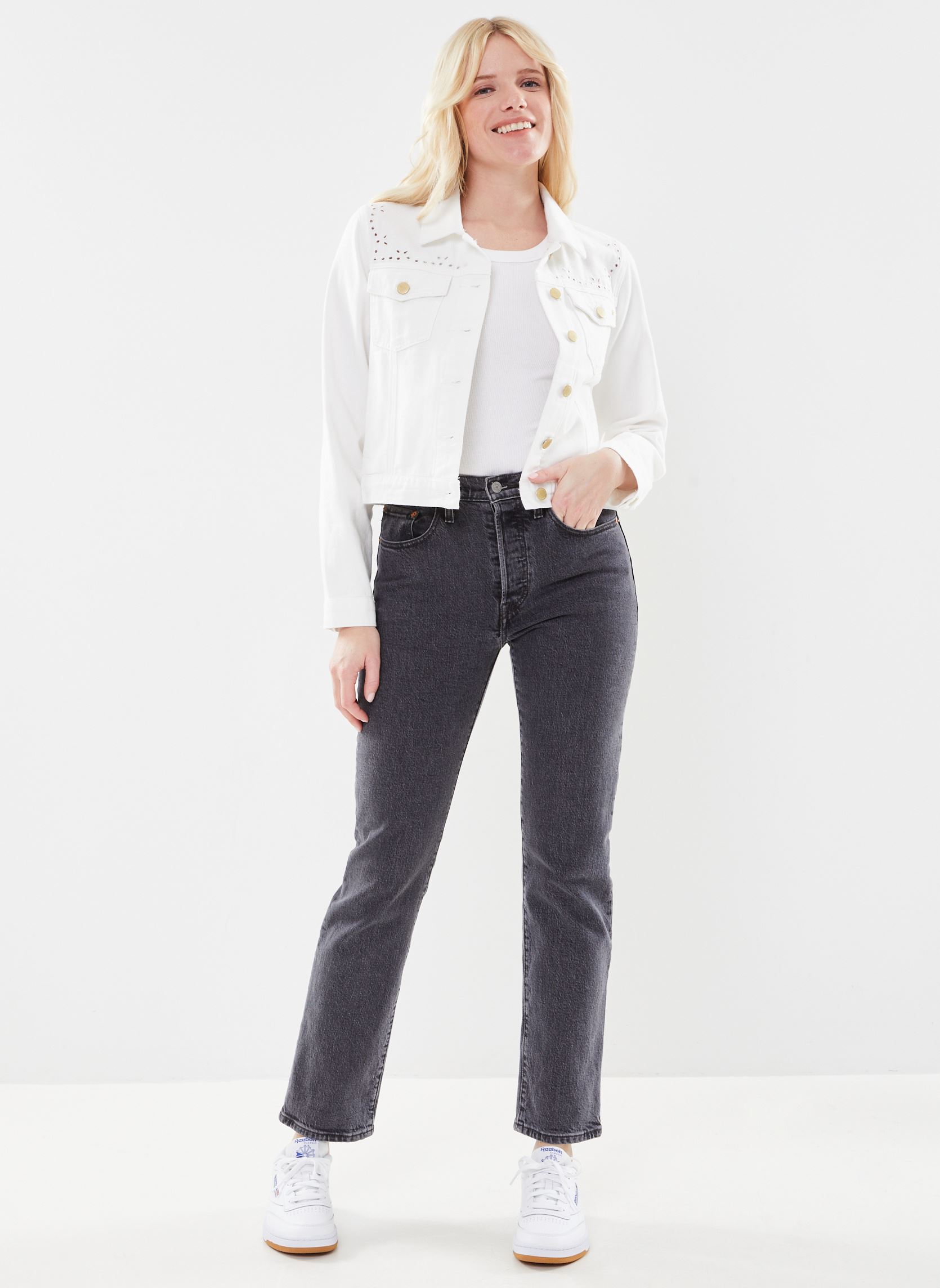 Vestes en jean Verena femme blanc La Petite Etoile Vestes en jean Verena femme blanc Blanc