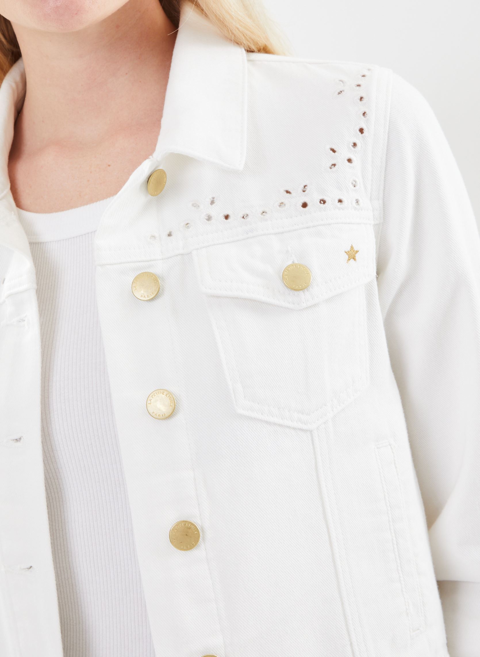 Vestes en jean Verena femme blanc La Petite Etoile Vestes en jean Verena femme blanc Blanc