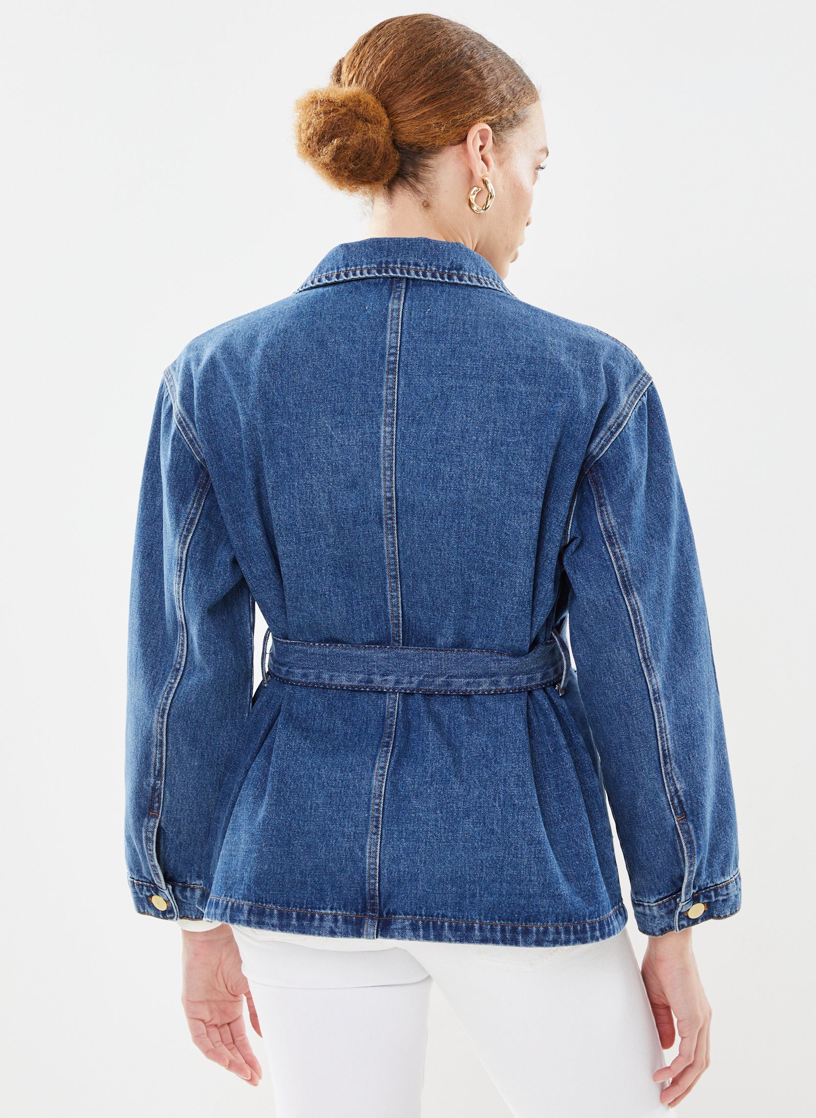 Veste Longue En Jean Délavé Sans Manches - Taille S Femme, Neuve Avec étiquettes