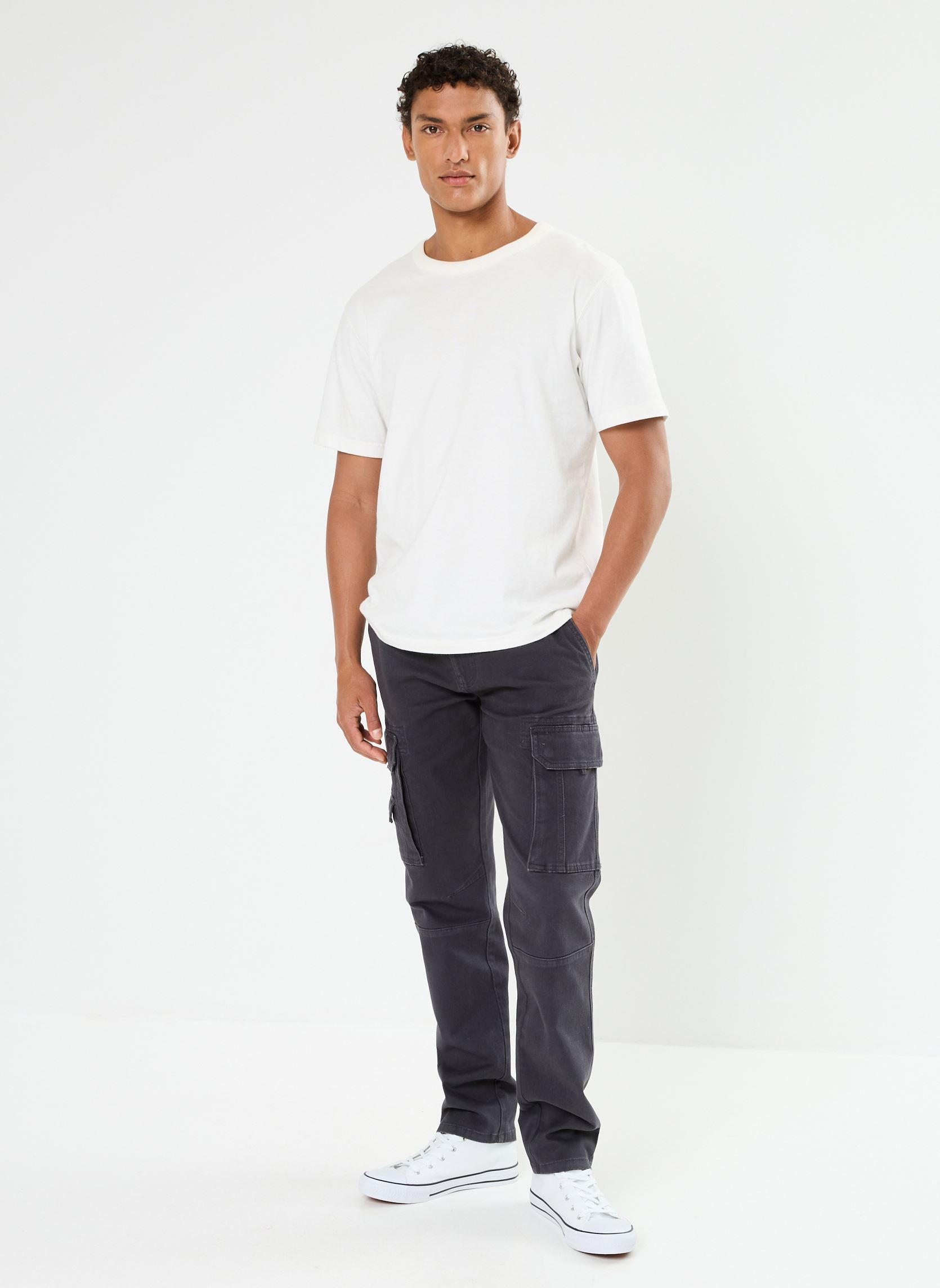 Pantalons chino PYRENEE cargo homme gris MADE BY Pantalons chino PYRENEE cargo homme gris GRIS FONCÉ