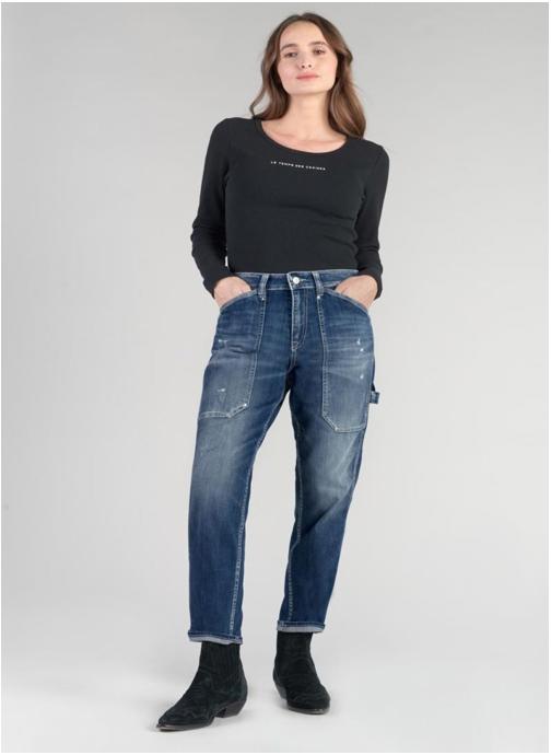 Le temps des cerises Jeans droit Jeans loose Blue femme bleu