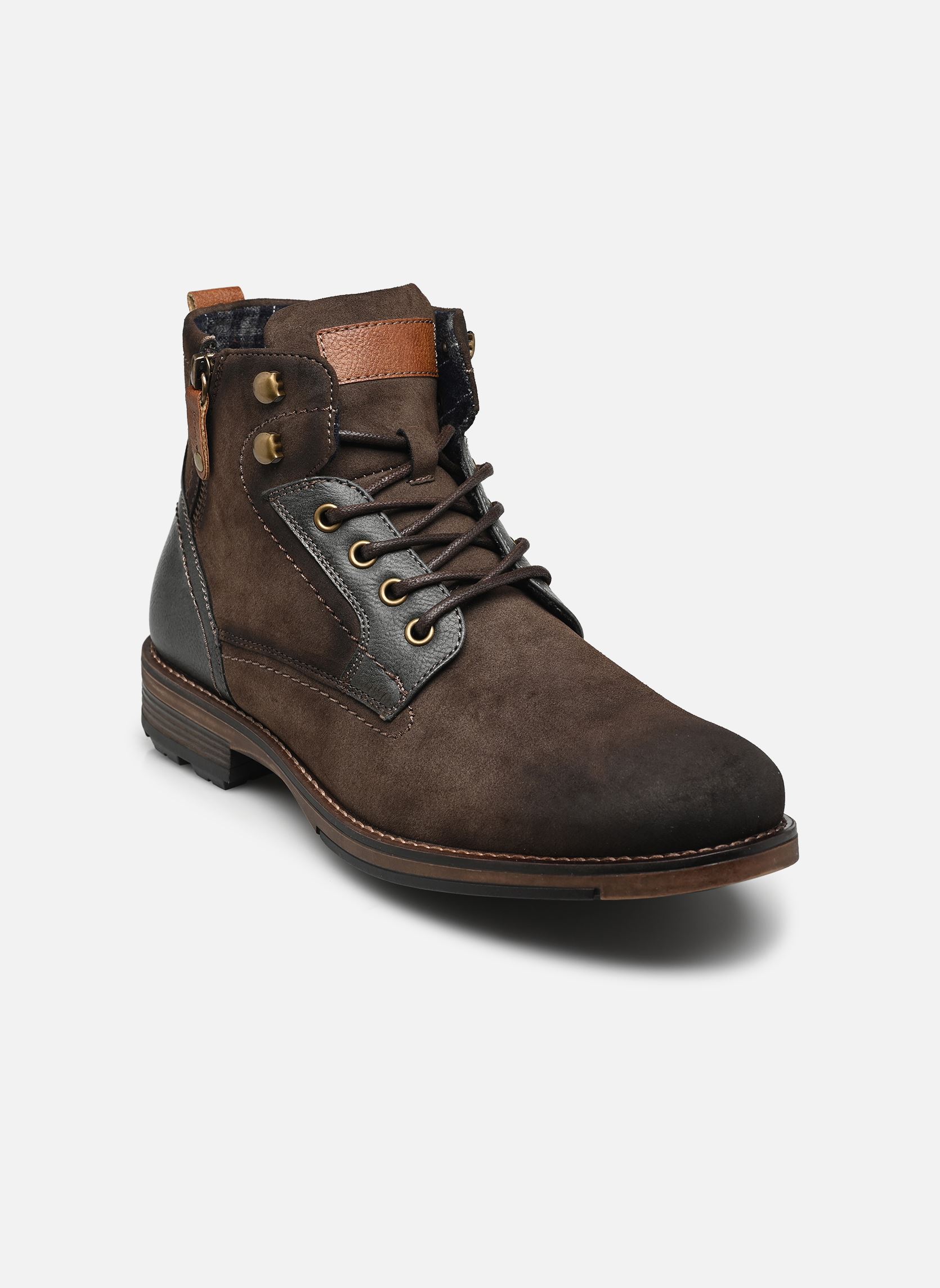 Veterlaarsjes THORBEN heren bruin MADE BY Veterlaarsjes THORBEN heren bruin MARRON FONCÉ
