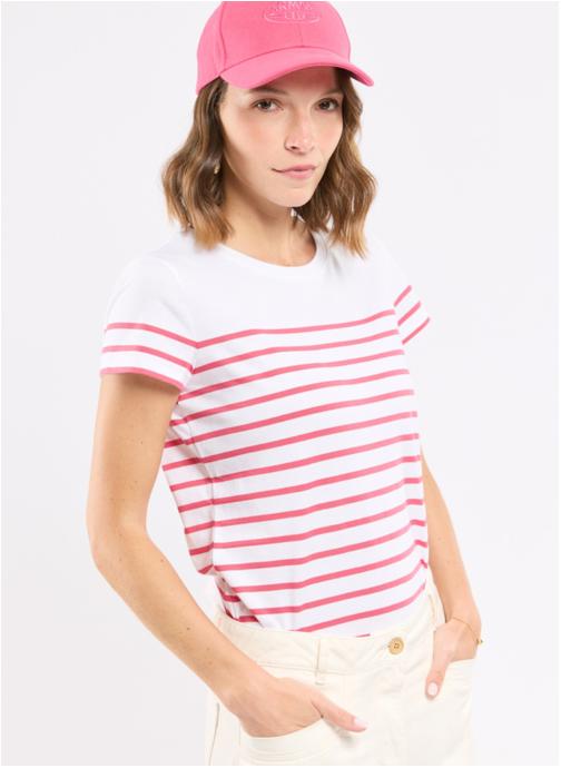Armor Lux Tee-shirts Marinière Etel mazarine/placid blue femme rose