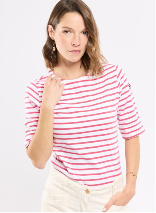 Armor Lux Tee-shirts Marinière 05409 blanc/aqua haze femme rose