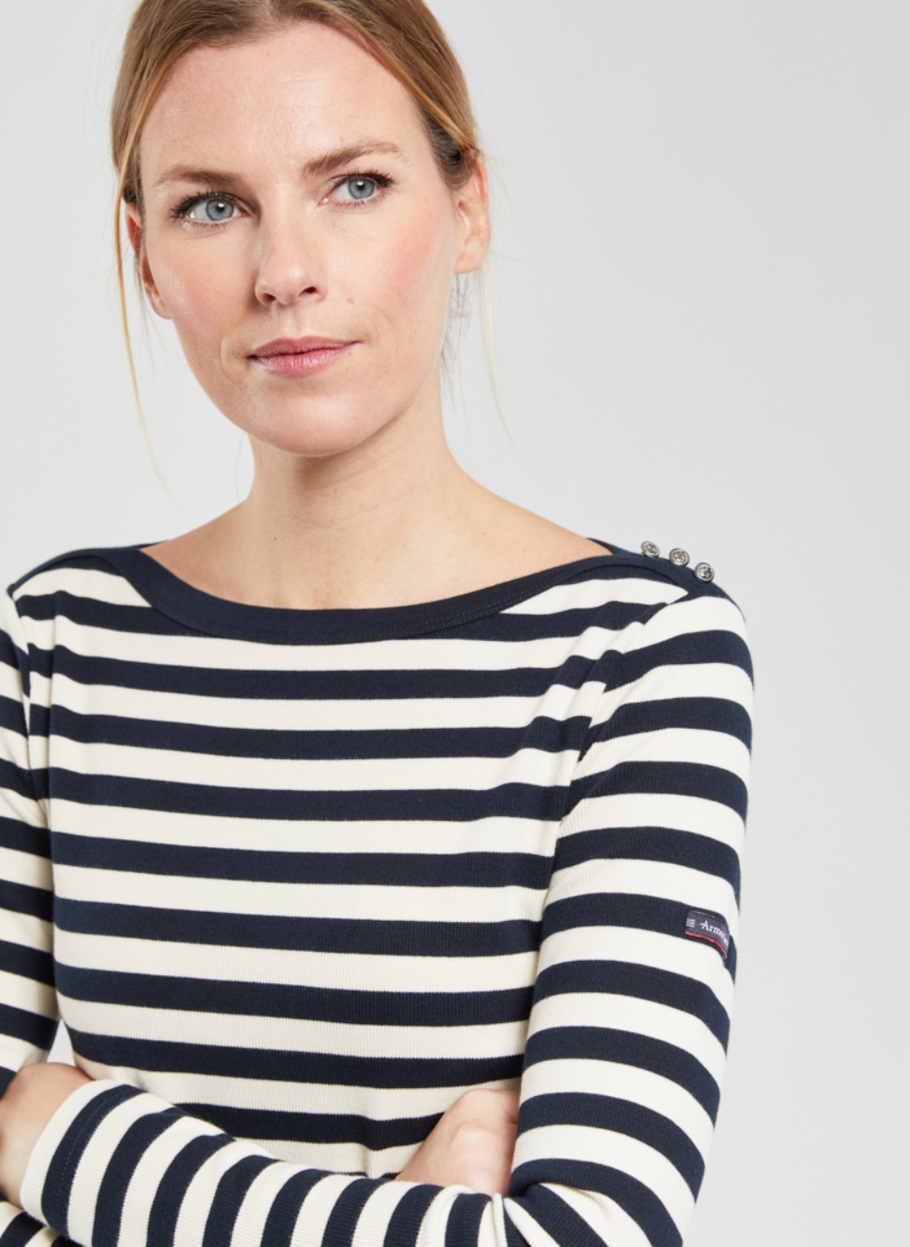 Armor Lux Marinière Encolure Carrée T-Shirt Femme - Rayé Breton Chic Et Confortable