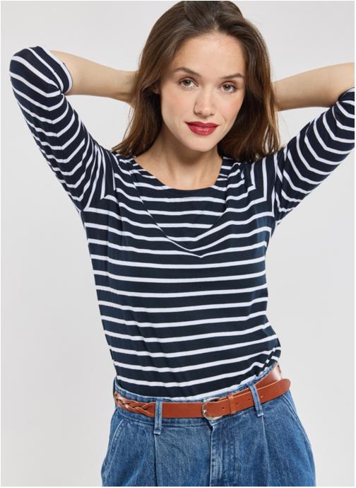 Armor lux GROIX MARINE - Jersey de punto - rich navy / milk/azul marino Armor lux GROIX MARINE - Jersey de punto - rich navy / milk/azul marino
