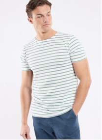 Tee-shirts Marinière 73842 milk/laguna homme bleu