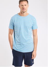 Tee-shirts Marinière 73842 milk/laguna homme bleu