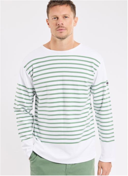 Armor Lux Tee-shirts Marinière Amiral blanc/ivy homme vert