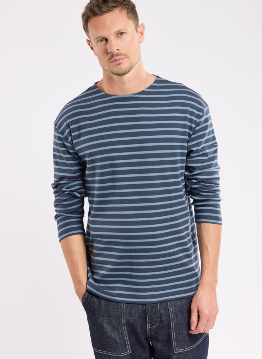T-shirt Marinière ARMORLUX Femme - Taille 1, Bleu Et Blanc - Coton, Très Bon état Occasion