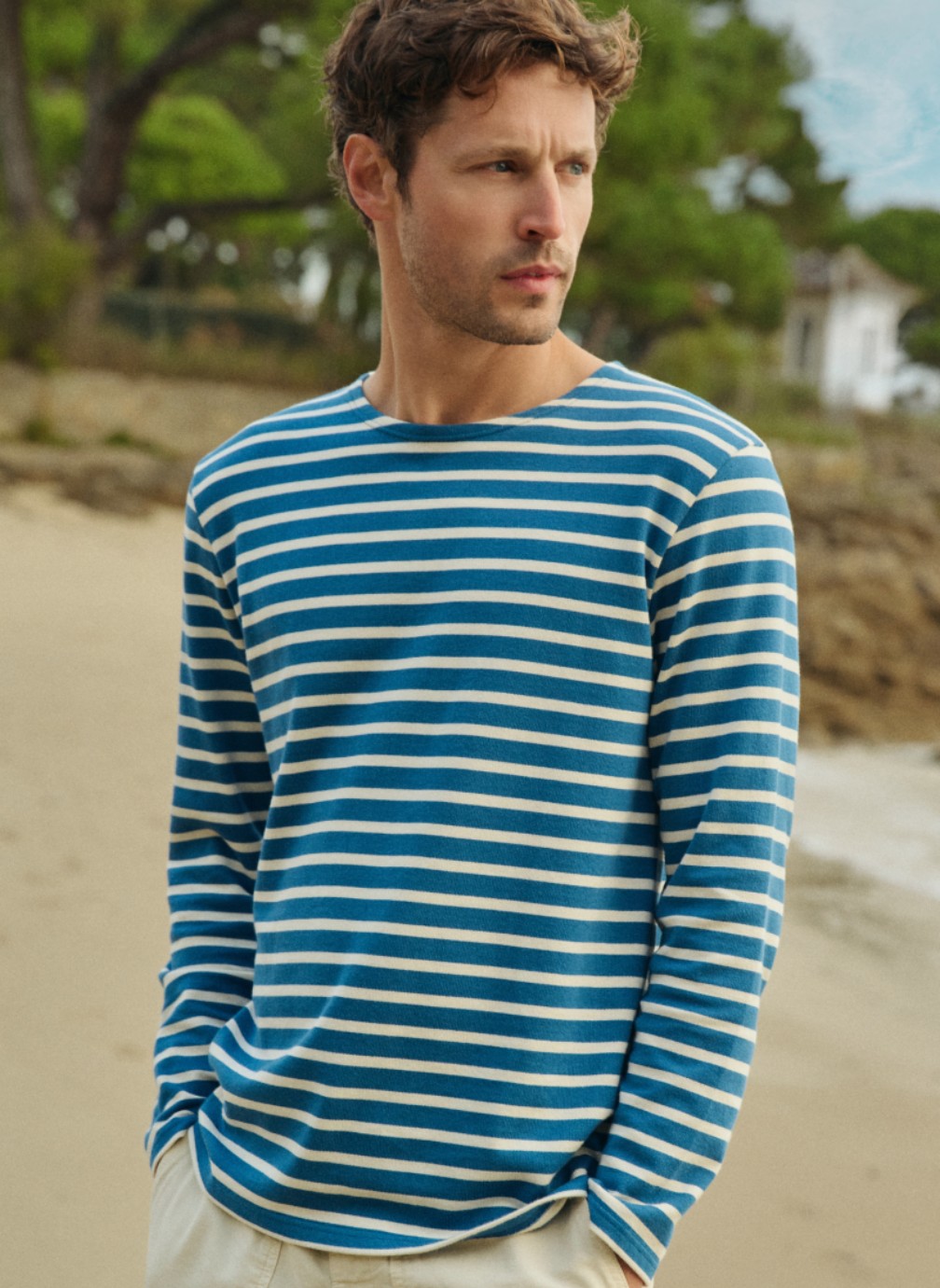 Tee-shirts Marinière 79654 nature/deep jungle homme bleu Armor Lux Tee-shirts Marinière 79654 nature/deep jungle homme bleu Bleu brut
