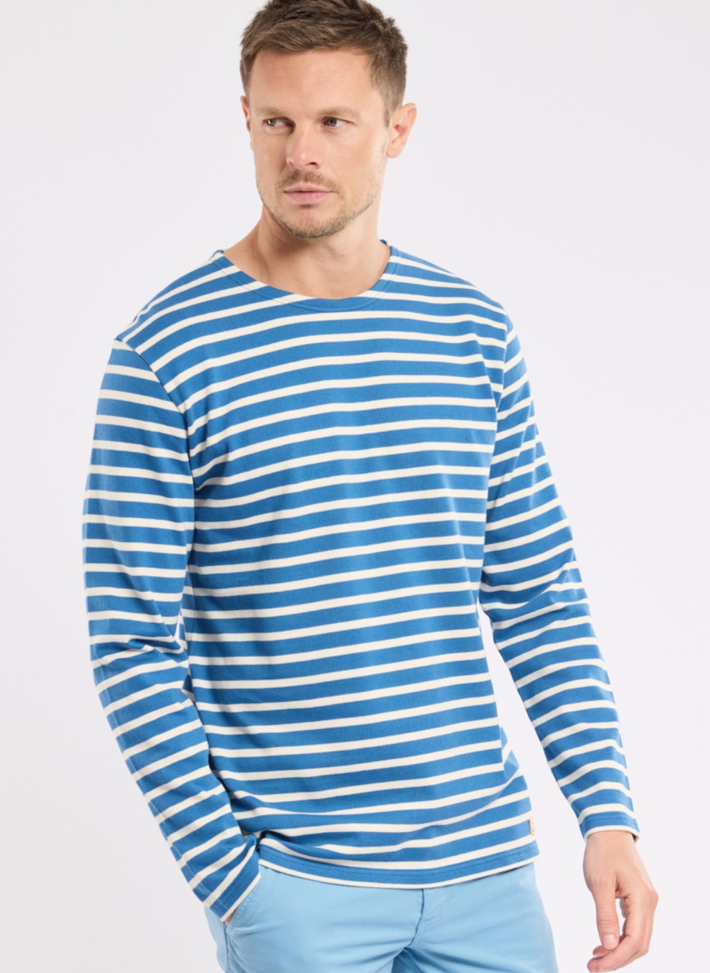 Tee-shirts Marinière 79654 nature/deep jungle homme bleu Armor Lux Tee-shirts Marinière 79654 nature/deep jungle homme bleu Bleu brut