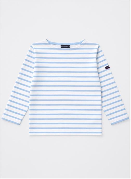 Armor Lux Tee-shirts Marinière Loctudy kids blanc/placid blue fille bleu