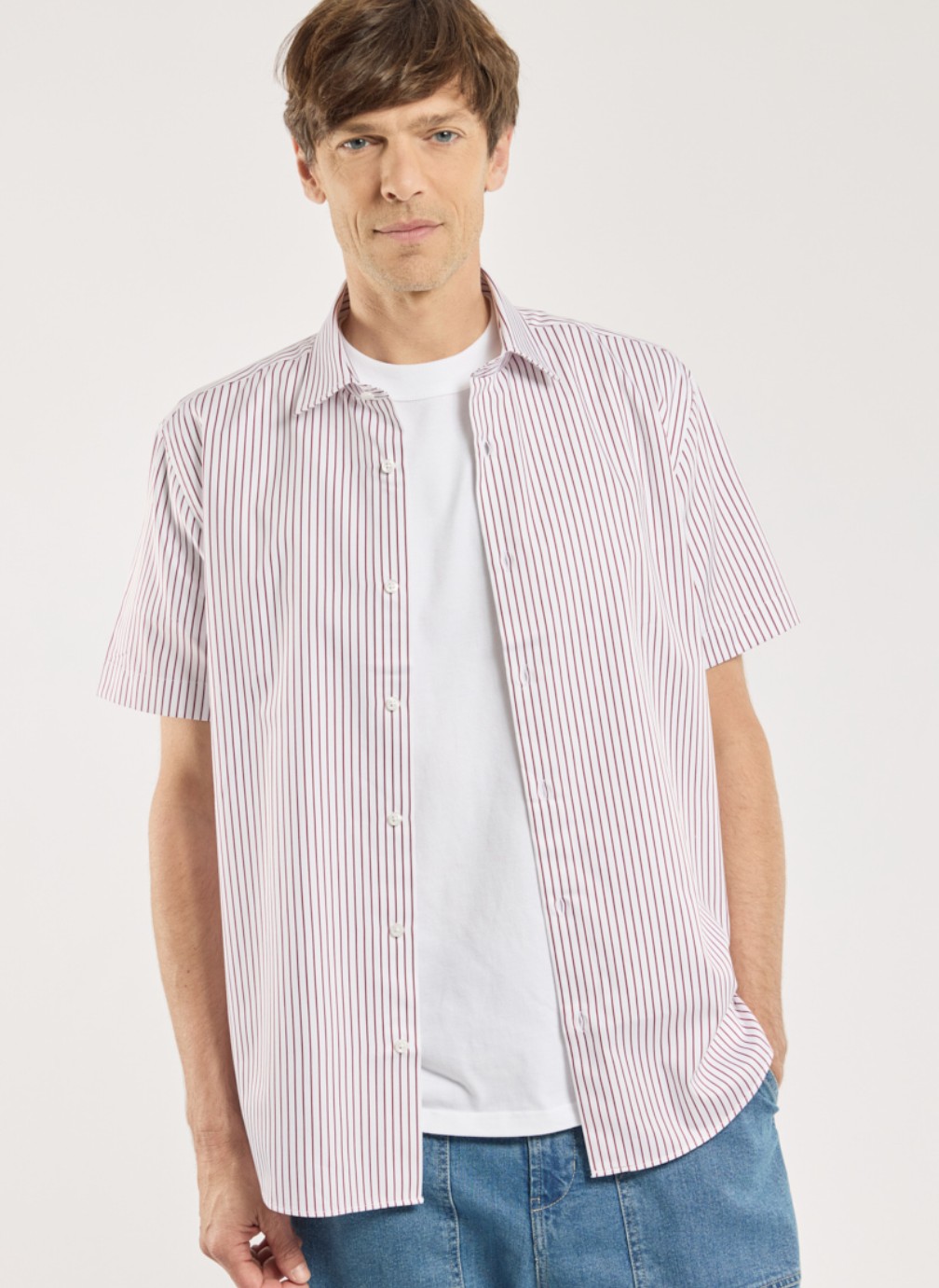 Chemises Chemise 43228 blanc/rouge homme blanc Armor Lux Chemises Chemise 43228 blanc/rouge homme blanc Blanc & rouge