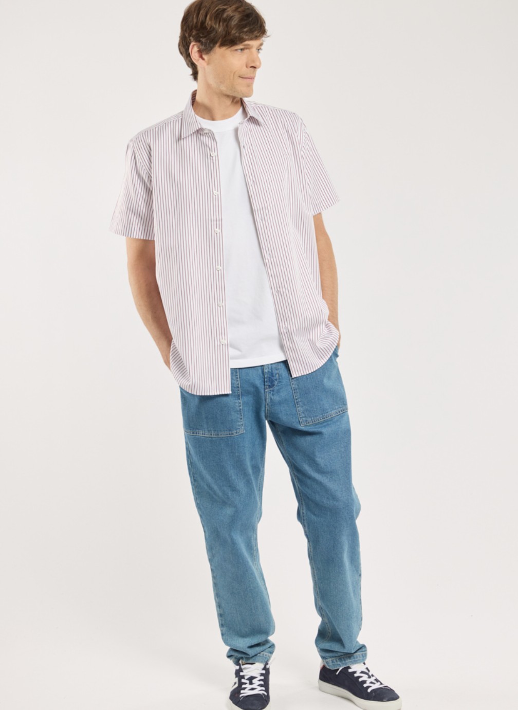 Chemises Chemise 43228 blanc/rouge homme blanc Armor Lux Chemises Chemise 43228 blanc/rouge homme blanc Blanc & rouge