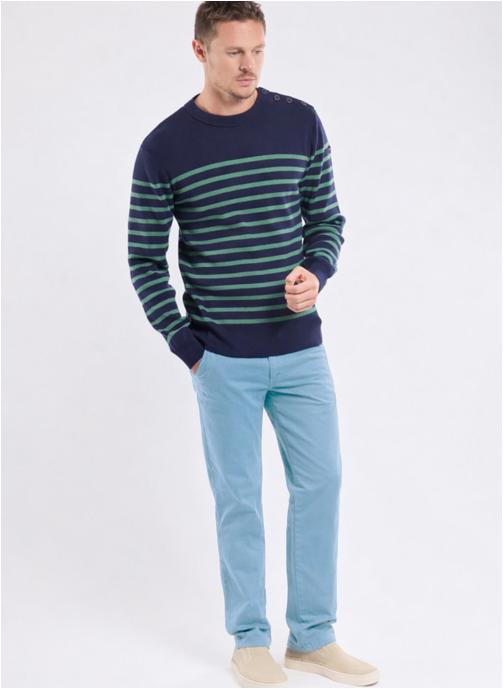 Armor Lux Pantalons droits Chino 77758 waterfall homme bleu