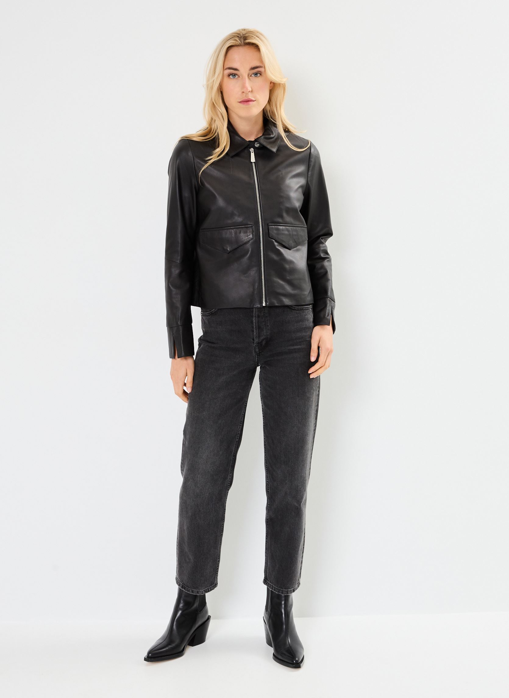 Vestes en cuir DARLA femme noir Oakwood Vestes en cuir DARLA femme noir Noir