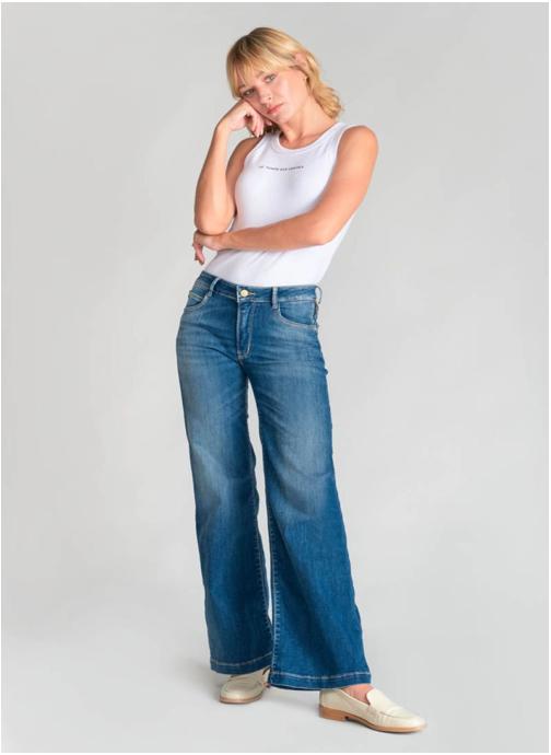 Le temps des cerises Jeans droit Jeans flare PULP high flare Blue femme bleu