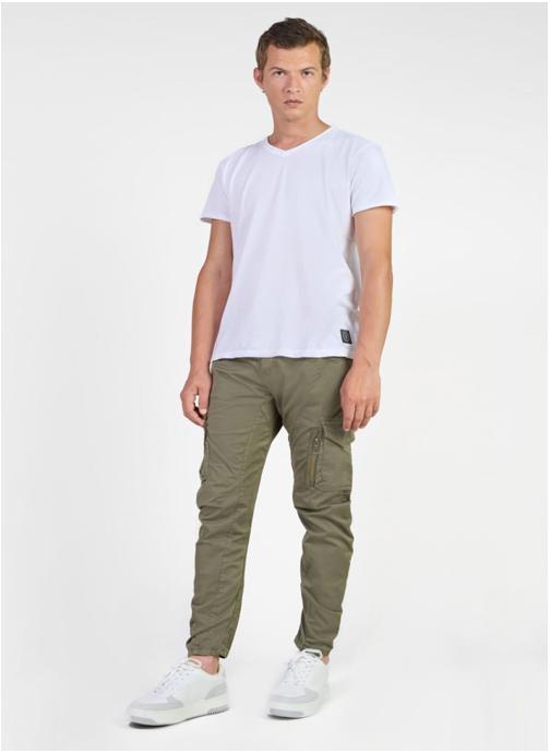 Le temps des cerises Pantalons droits Pantalon cargo ALBAN Green homme vert