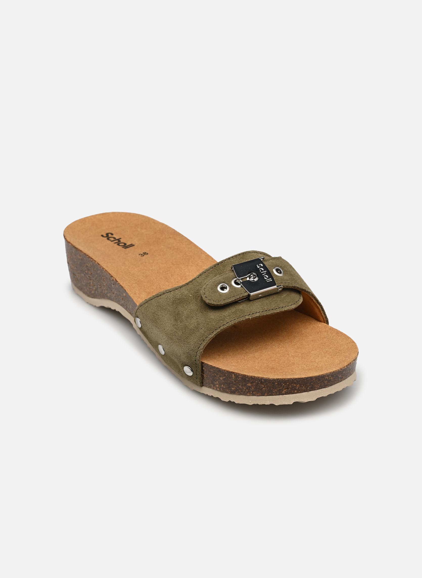 Pantoletten und Clogs PESCURA HEEL CORK ICONIC damen grün Scholl Pantoletten und Clogs PESCURA HEEL CORK ICONIC damen grün KHAKI