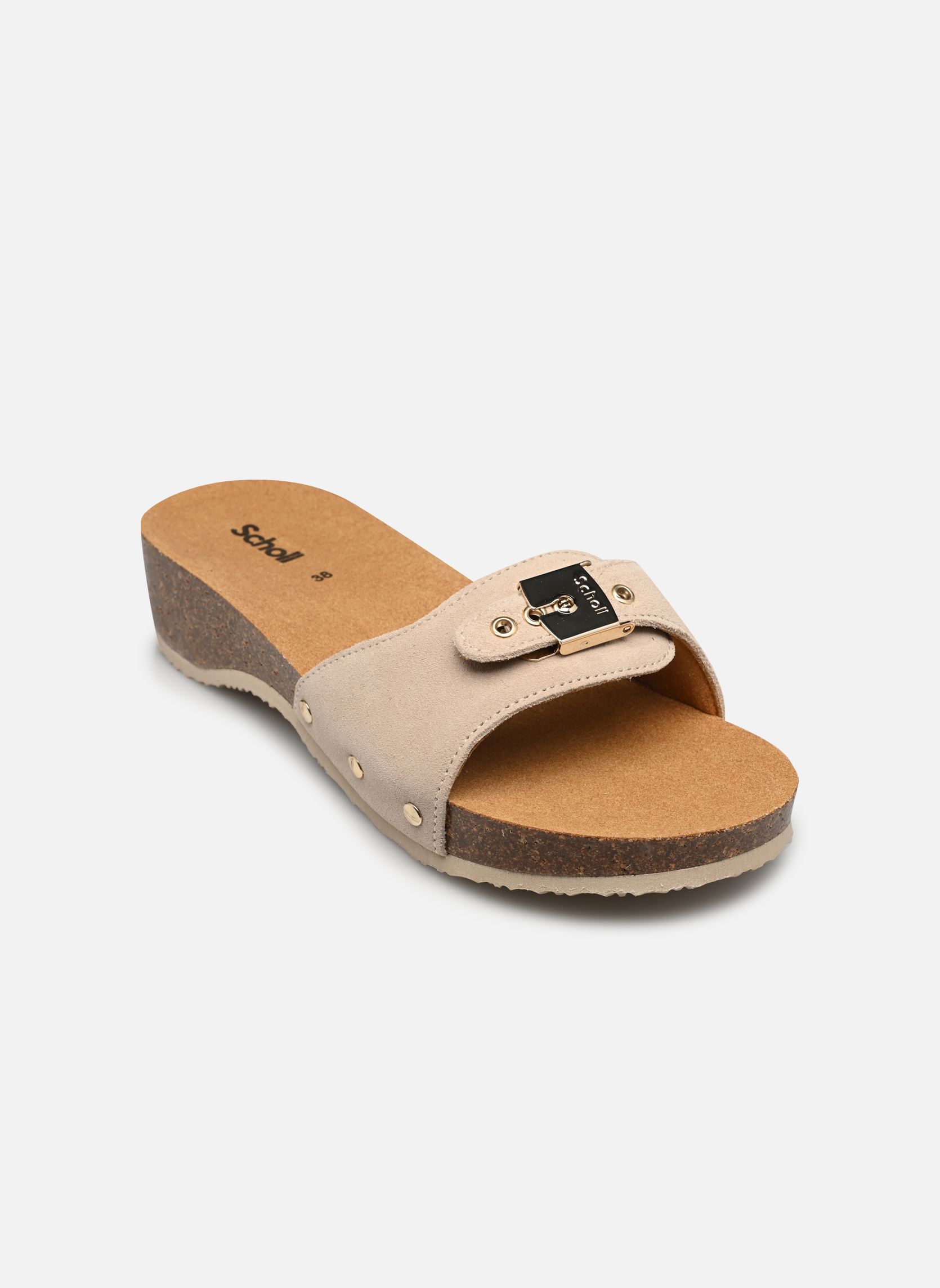 Pantoletten und Clogs PESCURA HEEL CORK ICONIC damen beige Scholl Pantoletten und Clogs PESCURA HEEL CORK ICONIC damen beige Off white