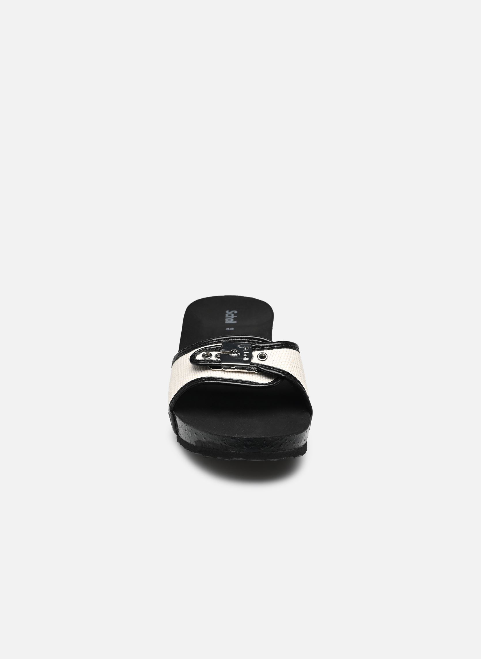 Muilen en klompen PESCURA HEEL CORK ICONIC dames wit Scholl Muilen en klompen PESCURA HEEL CORK ICONIC dames wit White/black