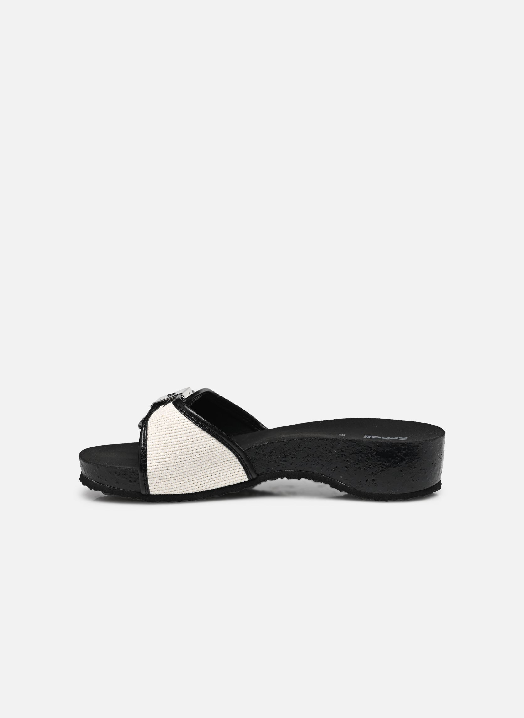 Muilen en klompen PESCURA HEEL CORK ICONIC dames wit Scholl Muilen en klompen PESCURA HEEL CORK ICONIC dames wit White/black