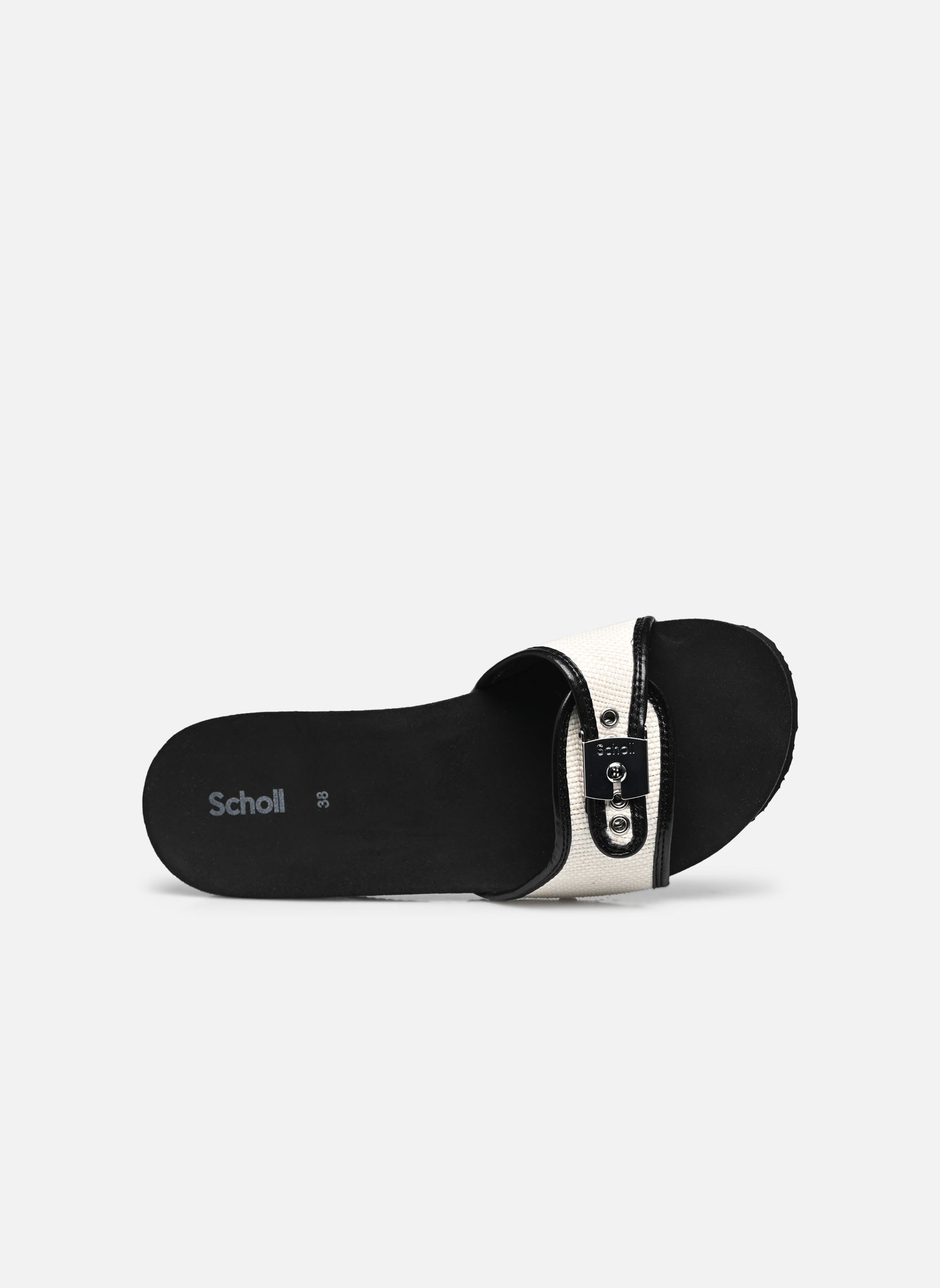 Muilen en klompen PESCURA HEEL CORK ICONIC dames wit Scholl Muilen en klompen PESCURA HEEL CORK ICONIC dames wit White/black