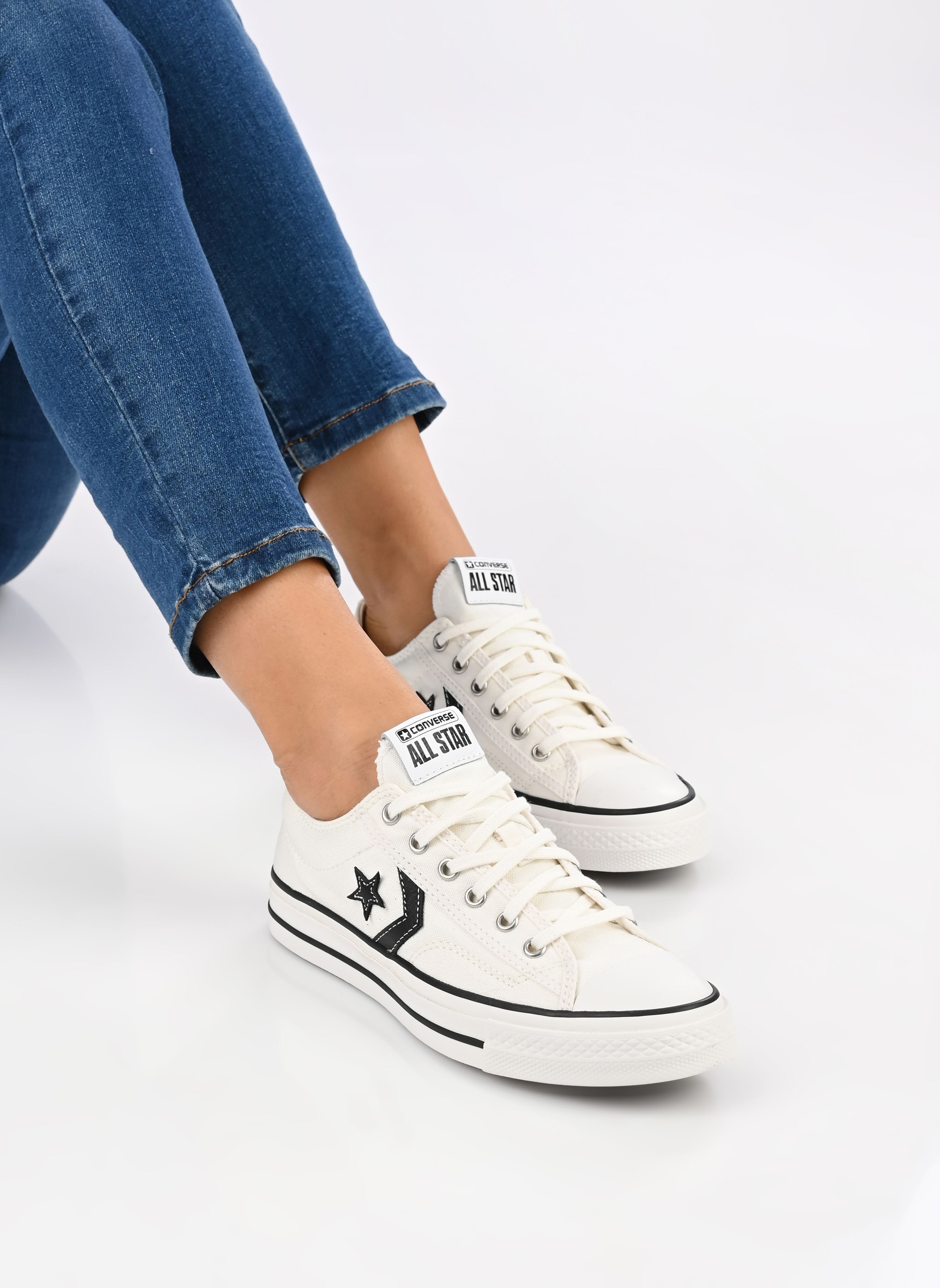 Print sneakers Star Player 76 Ox dames wit Converse Print sneakers Star Player 76 Ox dames wit VINTAGE WHITE/BLACK