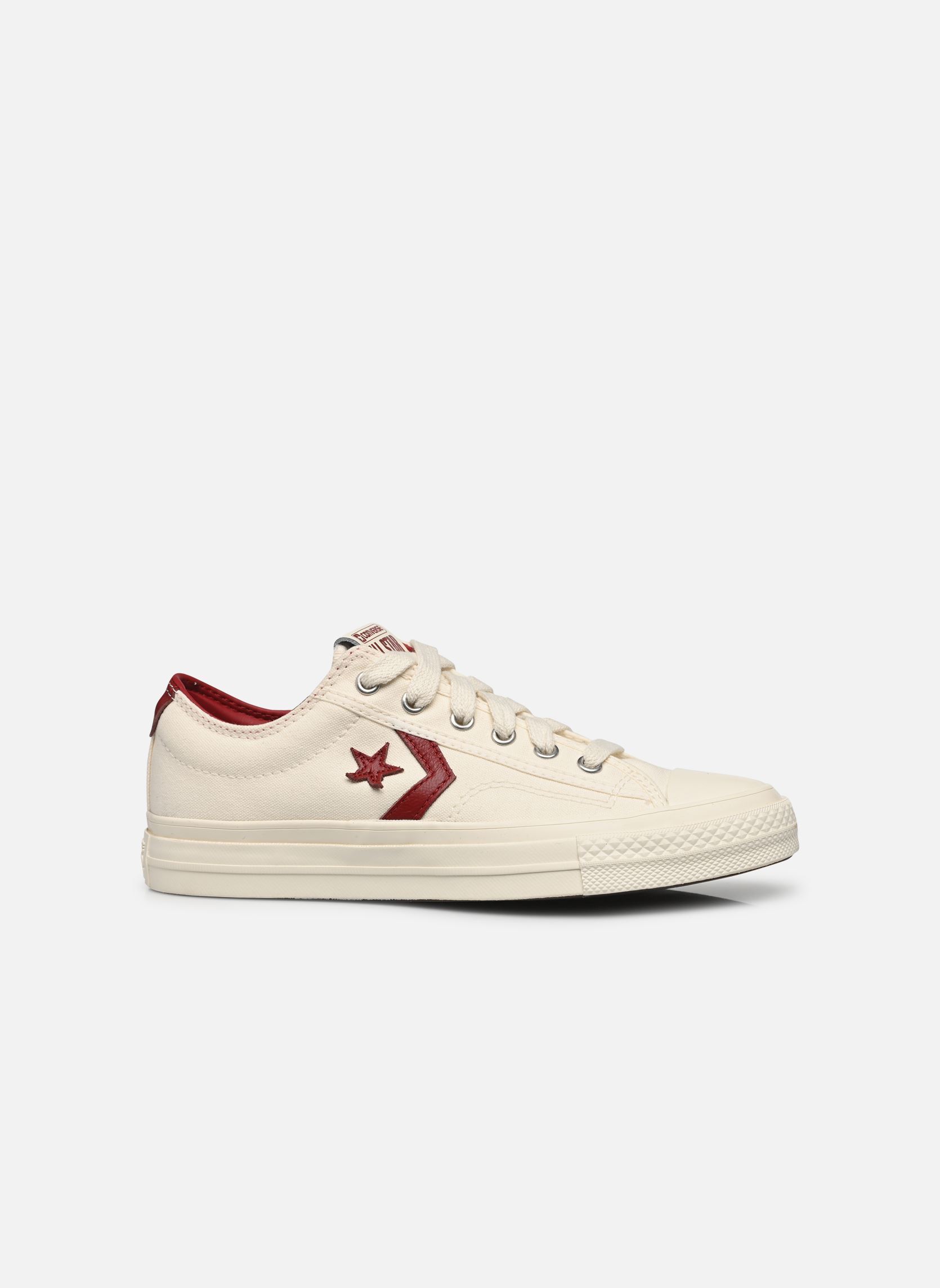 Baskets toile Star Player 76 Ox femme blanc Converse Baskets toile Star Player 76 Ox femme blanc EGRET/EGRET/PARK RED