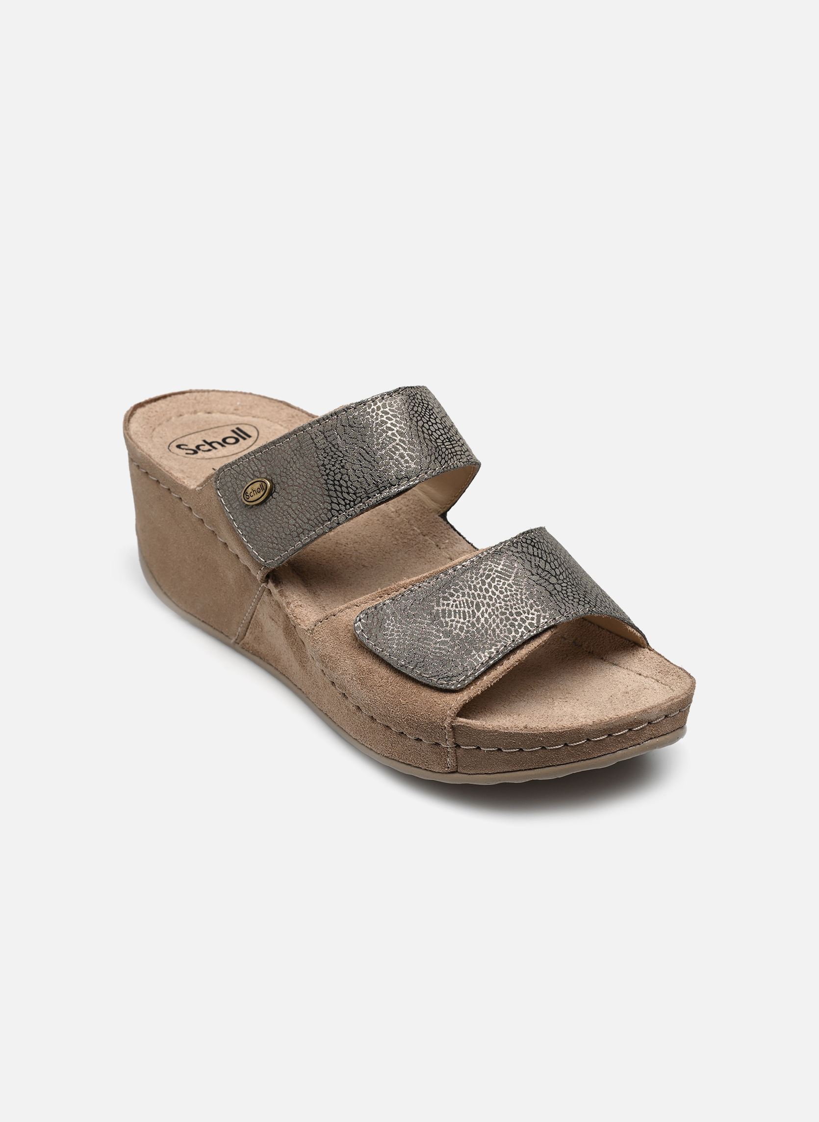 Pantoletten und Clogs ABERDEEN WEDGE 2 STRAPS COMFORT damen braun Scholl Pantoletten und Clogs ABERDEEN WEDGE 2 STRAPS COMFORT damen braun TAUPE