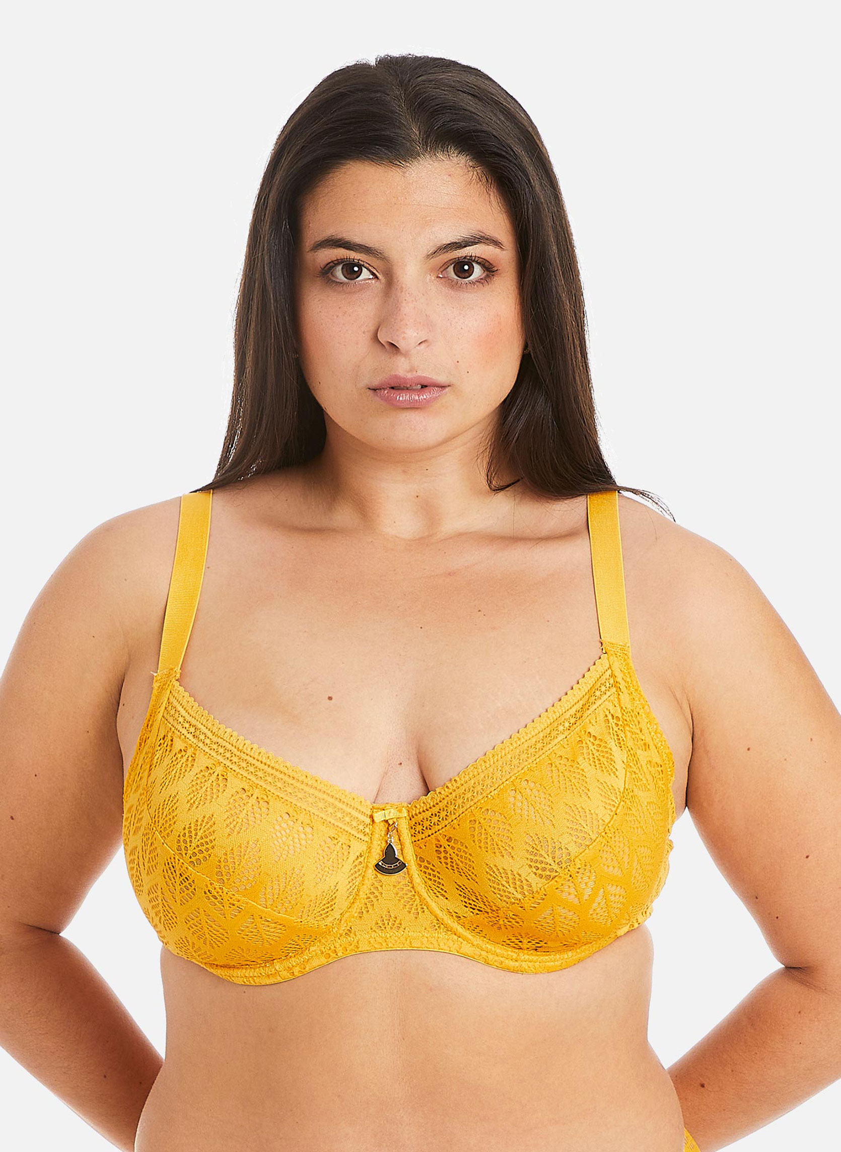Brassières Soutien-gorge à armatures grand maintien jaune Ruche femme jaune Pomm'Poire Brassières Soutien-gorge à armatures grand maintien jaune Ruche femme jaune Jaune