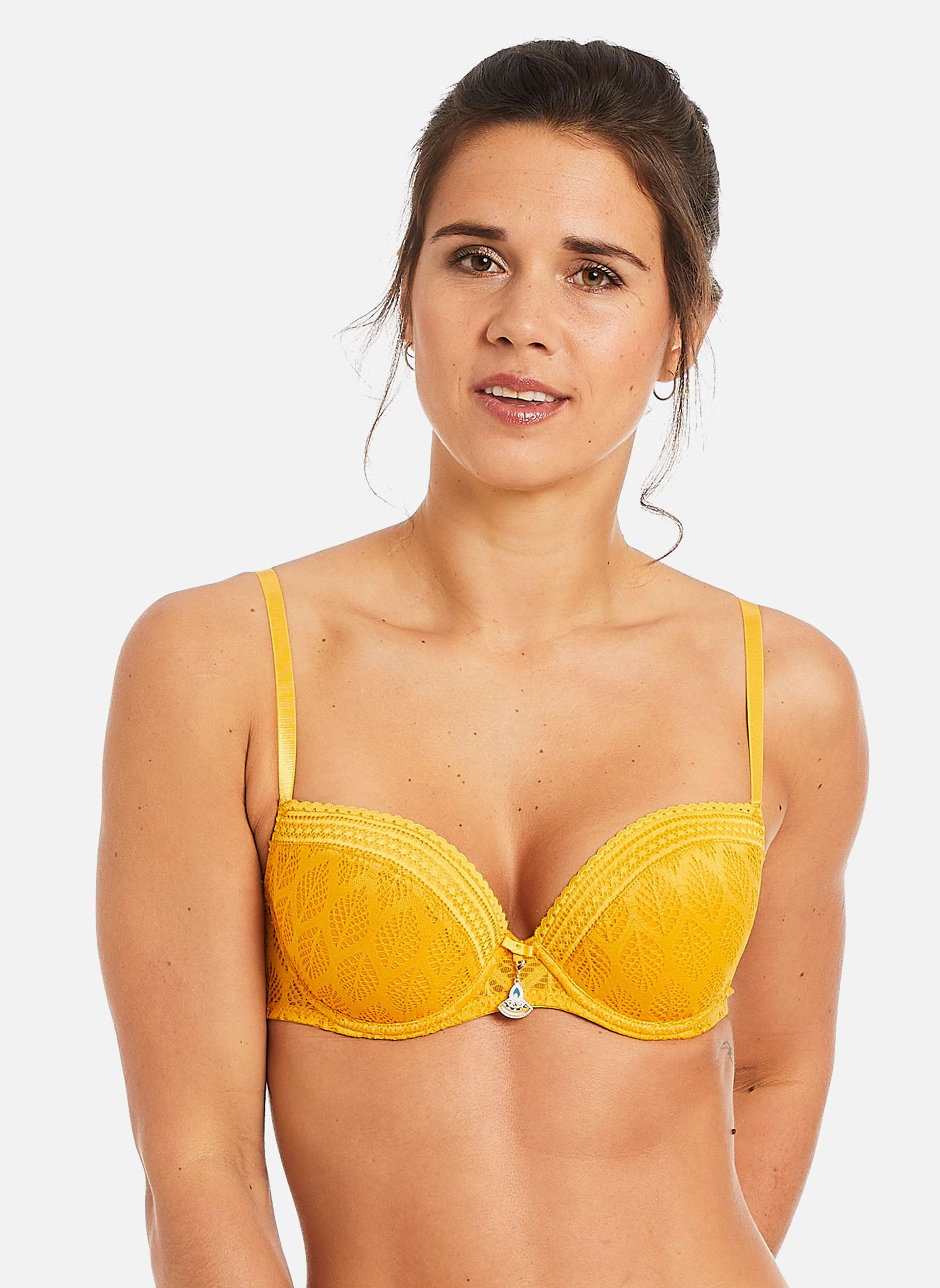Brassières Soutien-gorge ampliforme coque moulée jaune Ruche femme jaune Pomm'Poire Brassières Soutien-gorge ampliforme coque moulée jaune Ruche femme jaune Jaune
