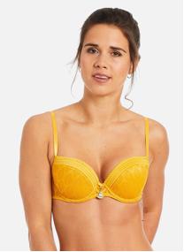 Brassières Soutien-gorge ampliforme coque moulée jaune Ruche femme jaune