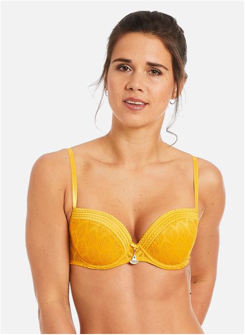 Pomm'Poire Brassières Soutien-gorge ampliforme coque moulée jaune Ruche femme jaune