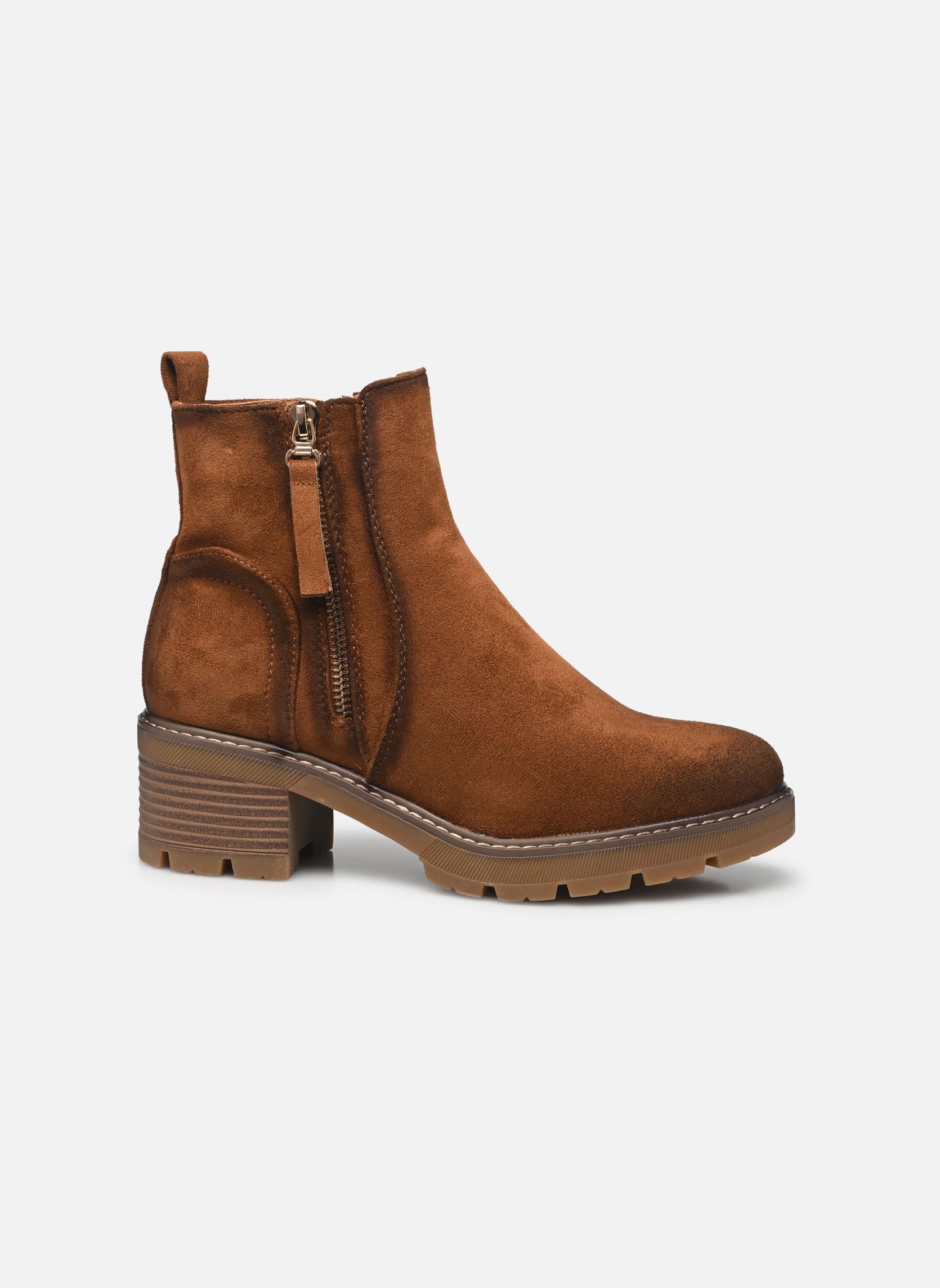 Enkellaarzen en boots THANOU dames bruin MADE BY Enkellaarzen en boots THANOU dames bruin BROWN