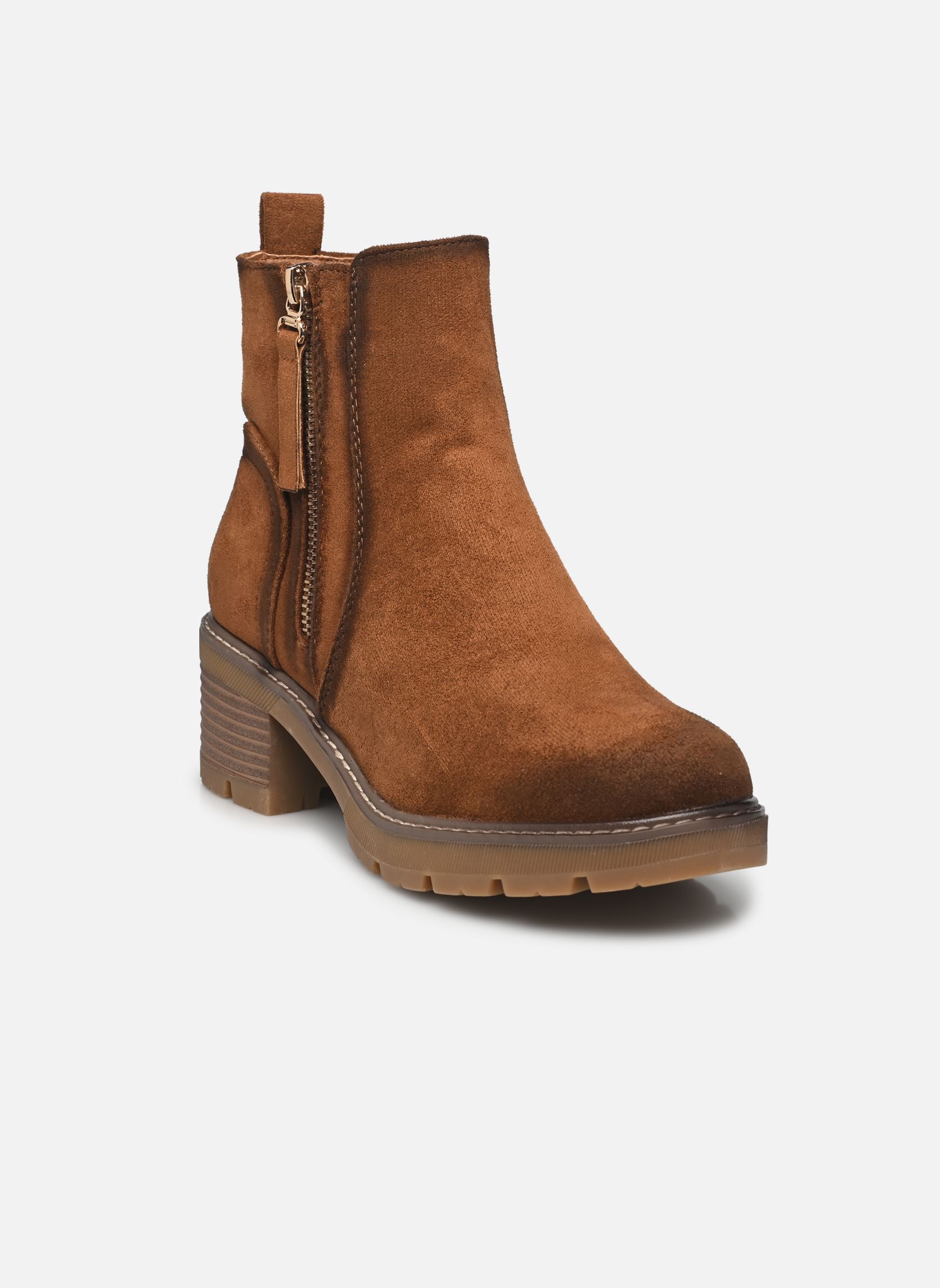 Enkellaarzen en boots THANOU dames bruin MADE BY Enkellaarzen en boots THANOU dames bruin BROWN
