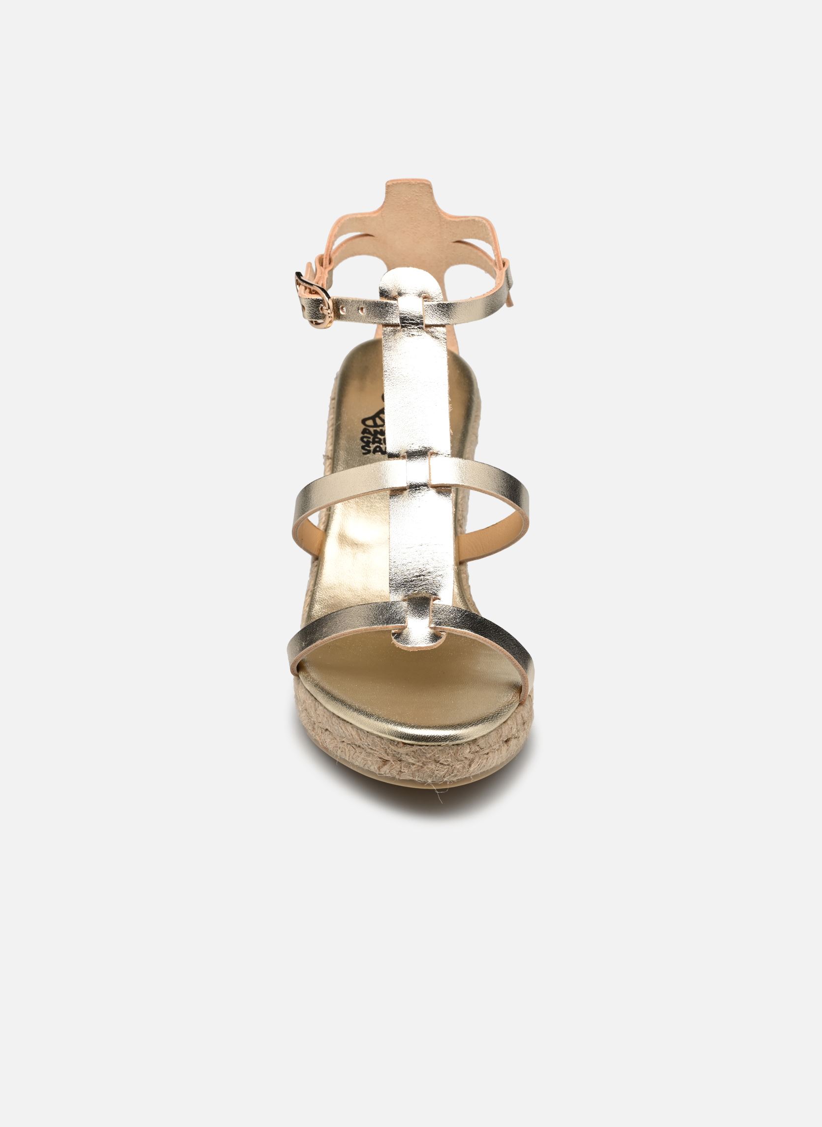 Flache Espadrilles TINOS damen gold und bronze Castaner Flache Espadrilles TINOS damen gold und bronze PLATINO