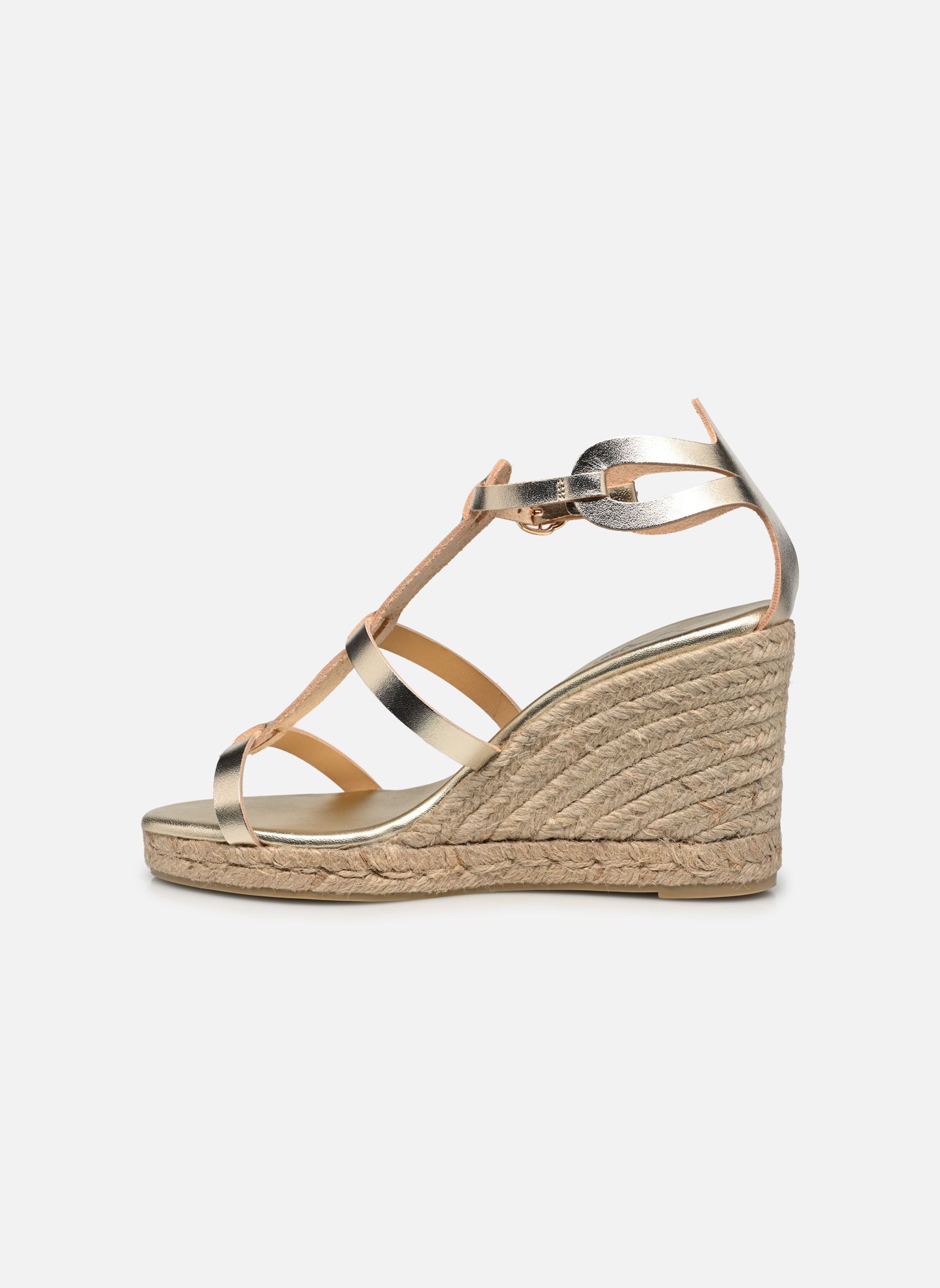 Flache Espadrilles TINOS damen gold und bronze Castaner Flache Espadrilles TINOS damen gold und bronze PLATINO