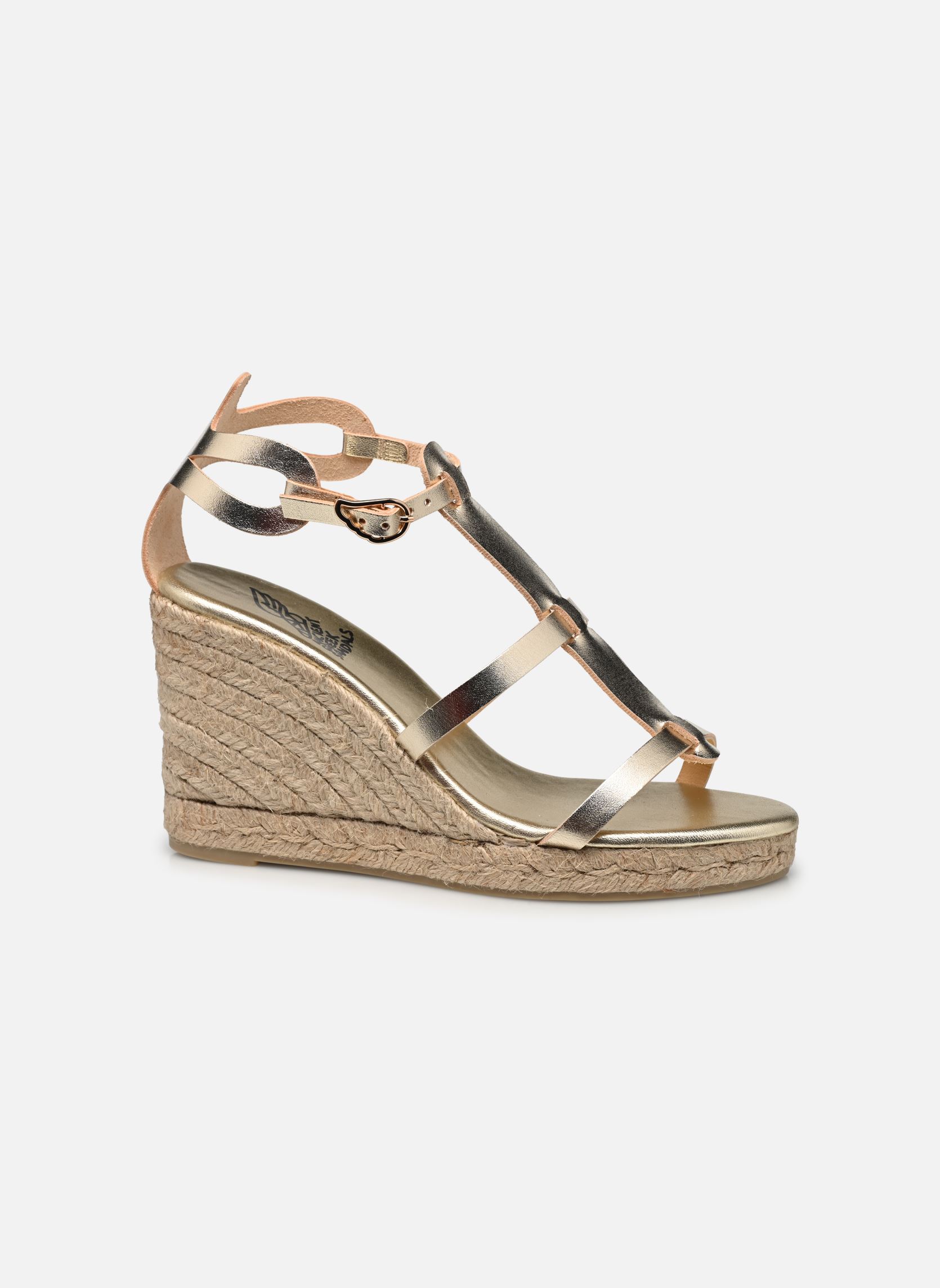 Flache Espadrilles TINOS damen gold und bronze Castaner Flache Espadrilles TINOS damen gold und bronze PLATINO