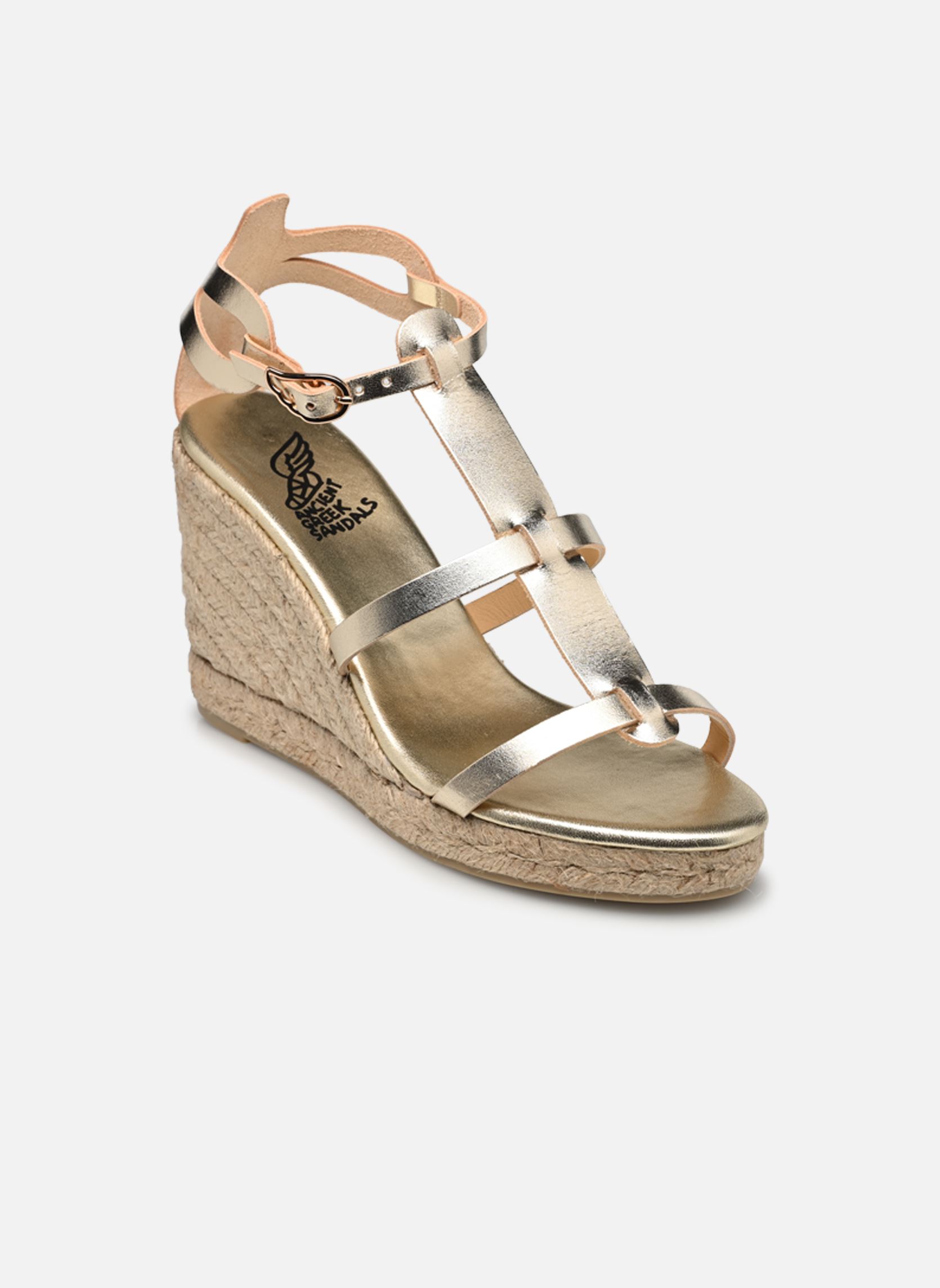 Flache Espadrilles TINOS damen gold und bronze Castaner Flache Espadrilles TINOS damen gold und bronze PLATINO